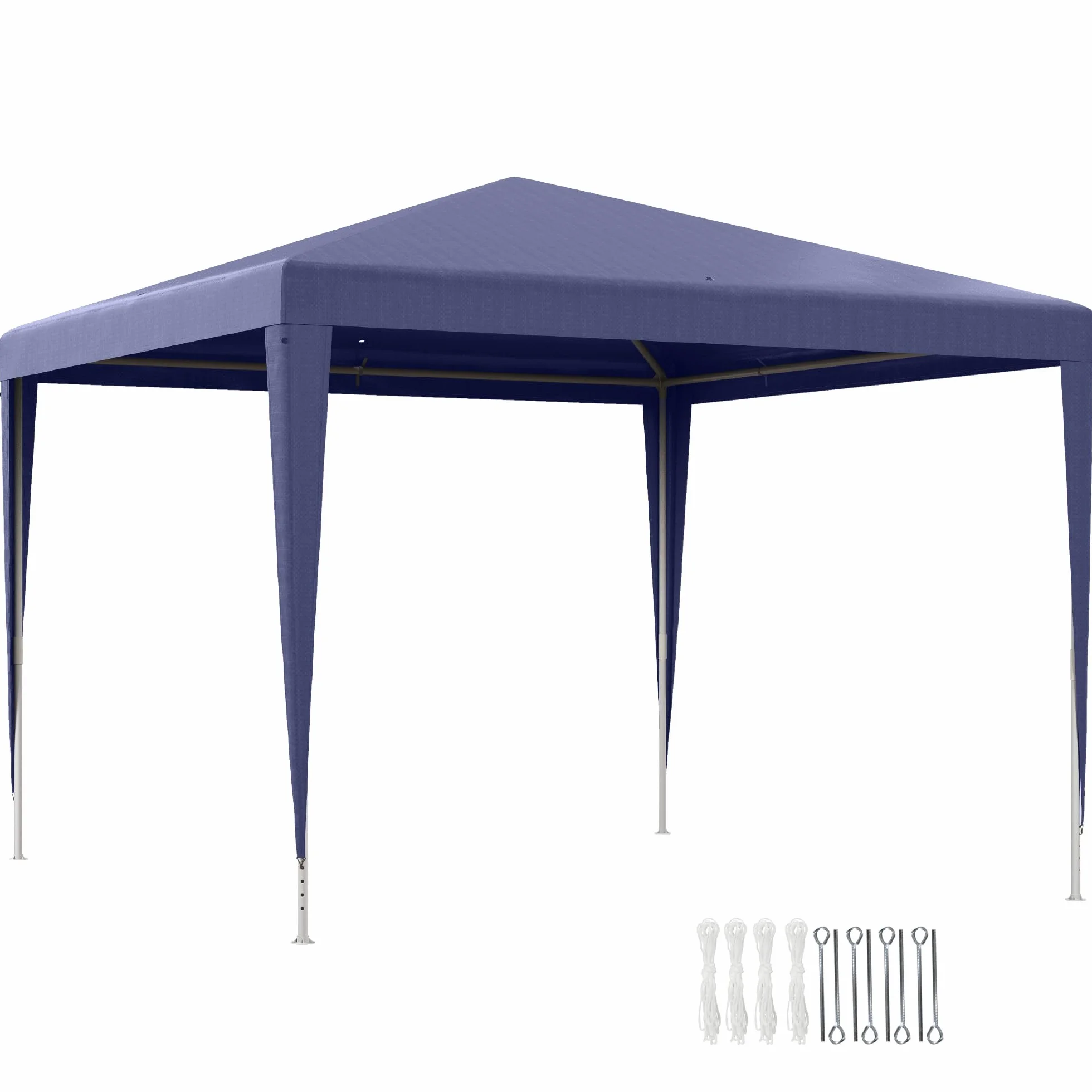 Outsunny Gazebo da Giardino 3x3 m Acciaio PE Protezione UV Blu Scuro