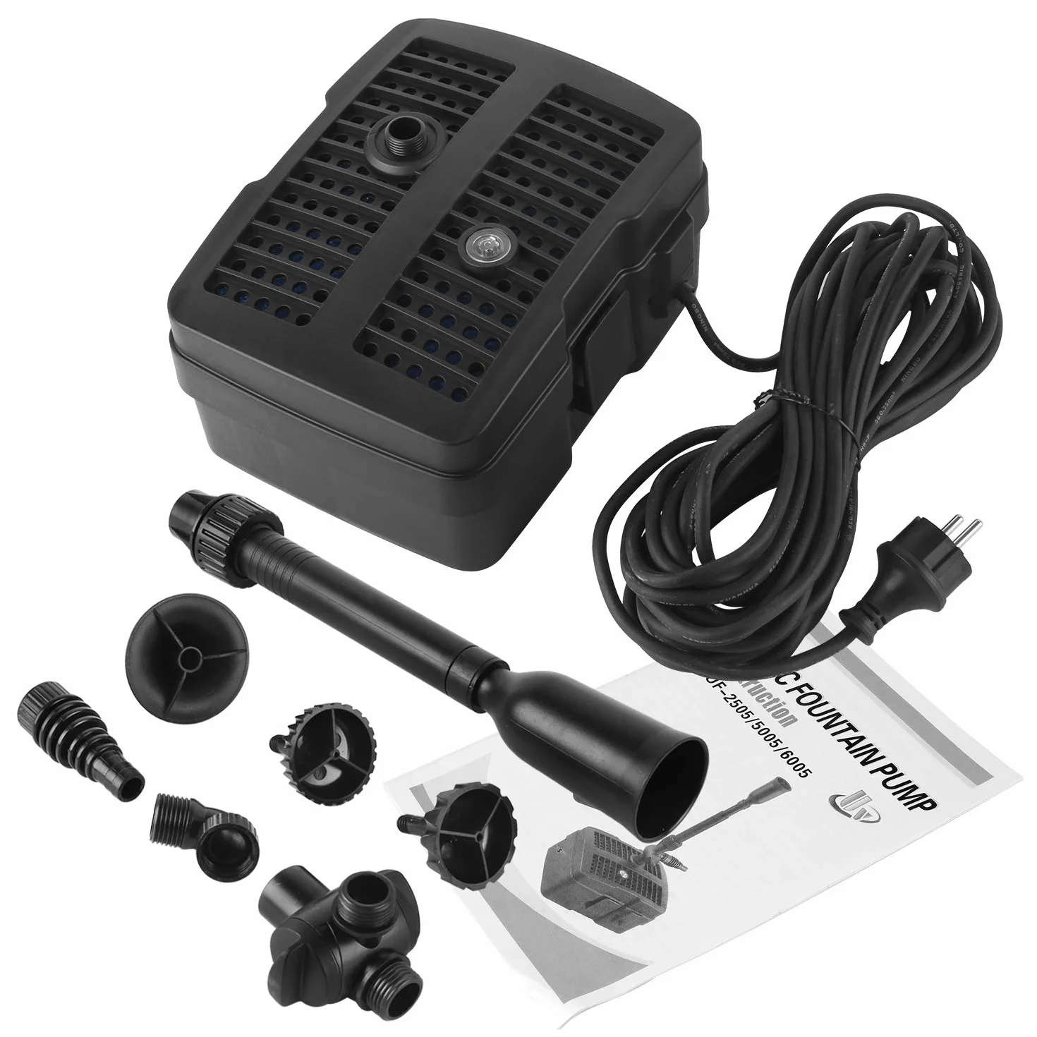 Pompa per Laghetto 4 in 1 con Filtro UVC CUF-2505 1000L/h 24W 10m