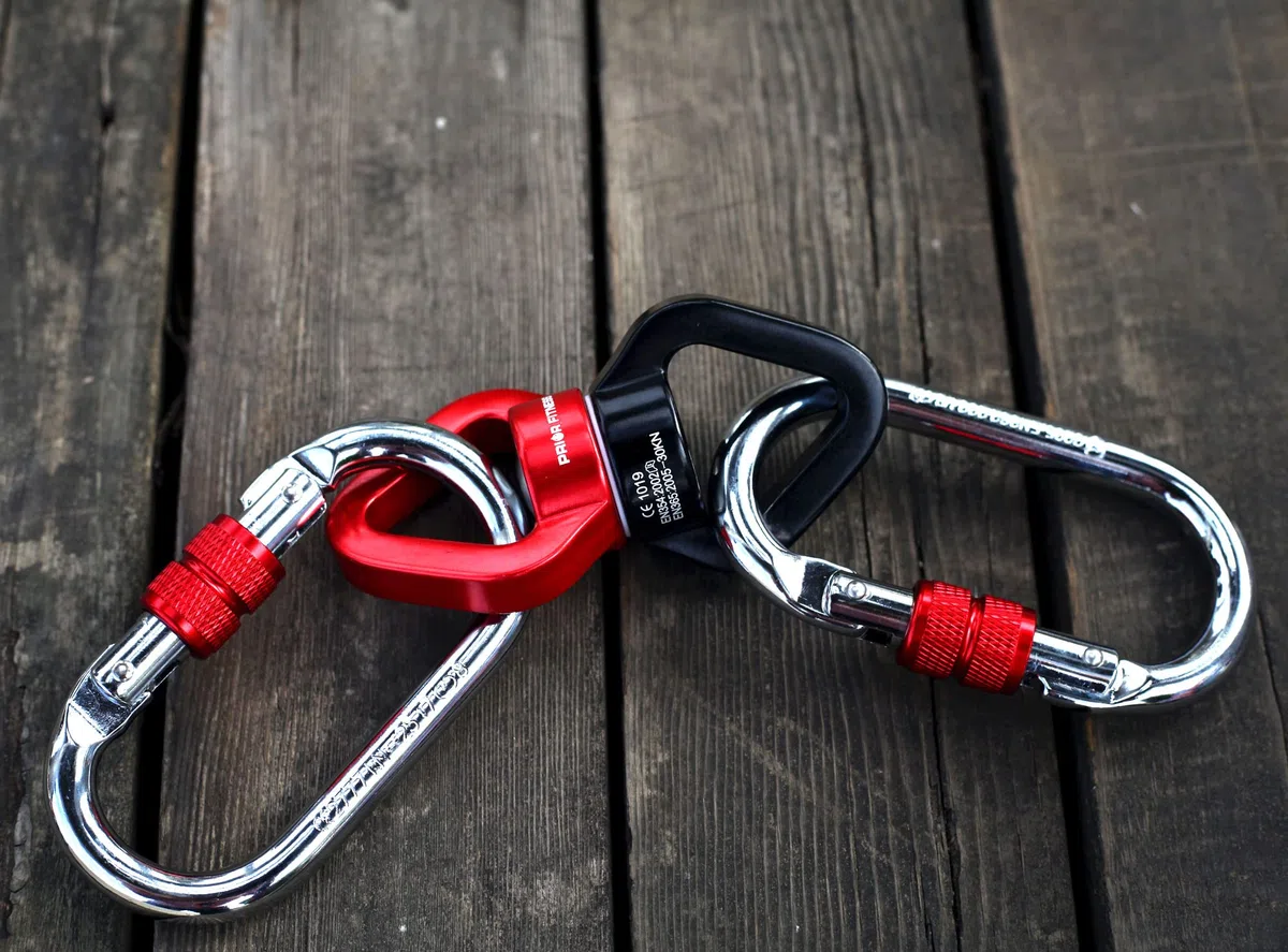 PRIOR FITNESS Accessori per altalena in seta 30KN rosso e nero Gancio girevole a 360° Certificato CE