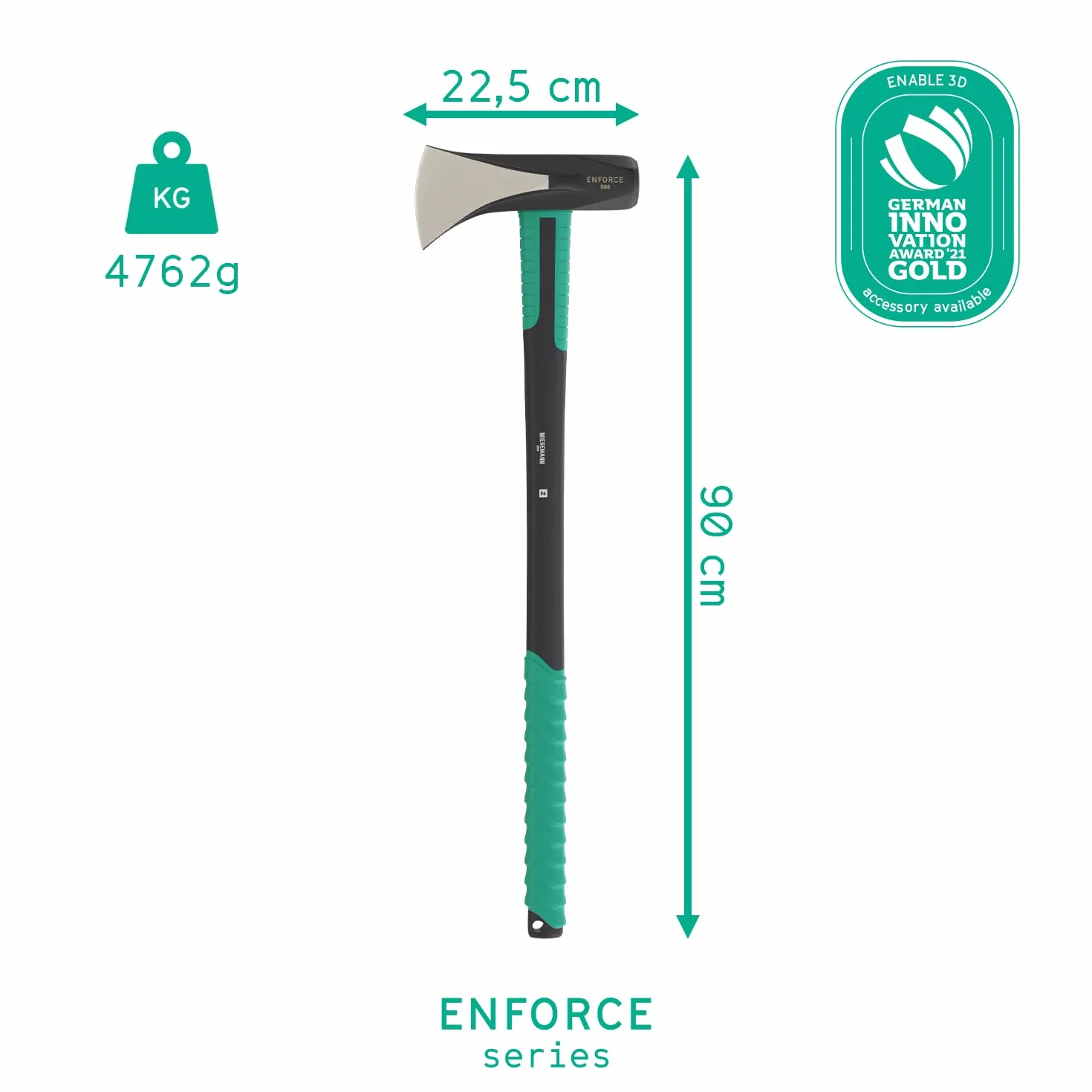 WIESEMANN Mazza spaccalegna 4700g attrezzo multifunzione con mazzetta e ascia ENFORCE