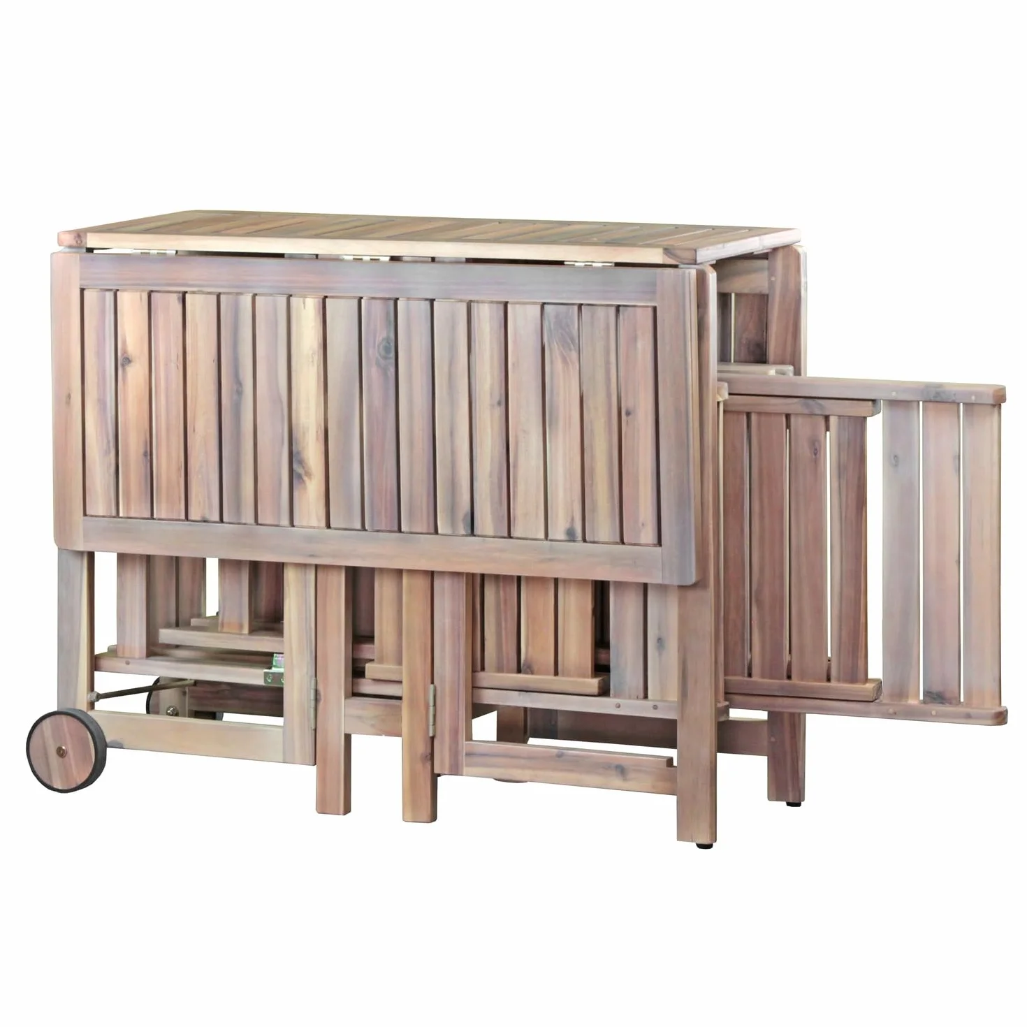 Brigros Estosa Set tavolo in legno da giardino Acacia 4 sedie pieghevole trasportabile