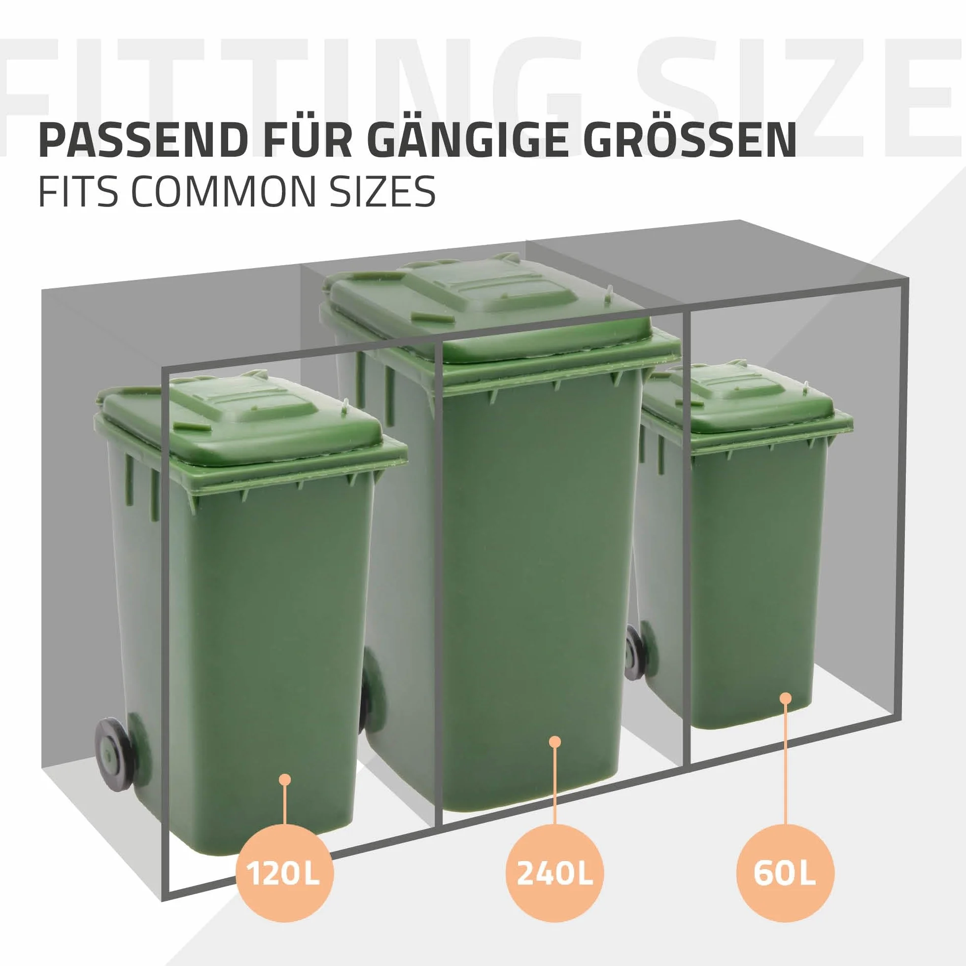 ML-Design Copribidone da Spazzatura per 2 Bidoni 240L, 132x80x120 cm, Antracite, in Acciaio, Resistente alle Intemperie, Cassonetto per Rifiuti con Coperchio e Porta, Deposito per Bidoni da Esterno