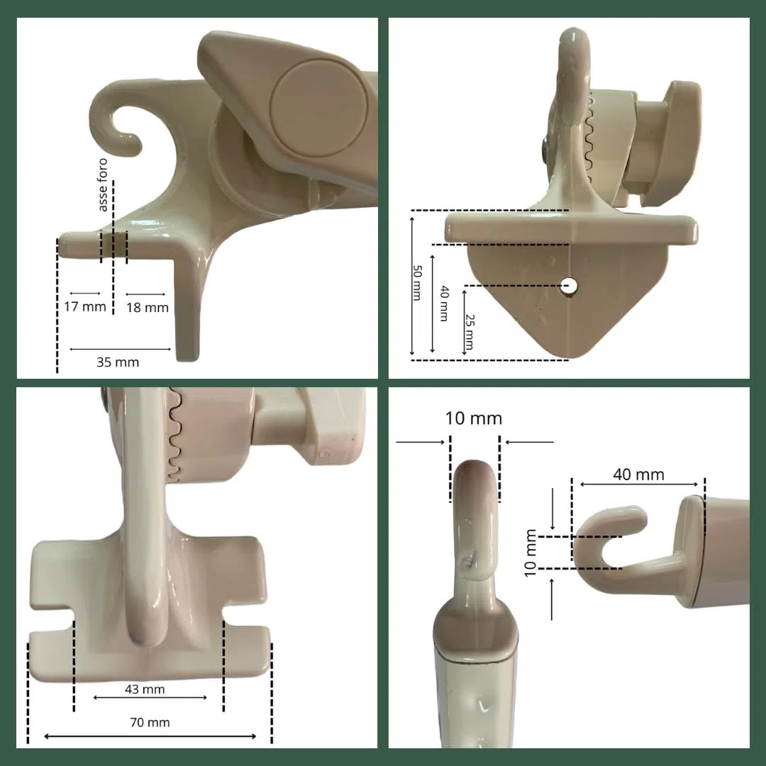 Braccetti per Tende da Sole in Alluminio 50 cm Marrone 1 Coppia Regolabili