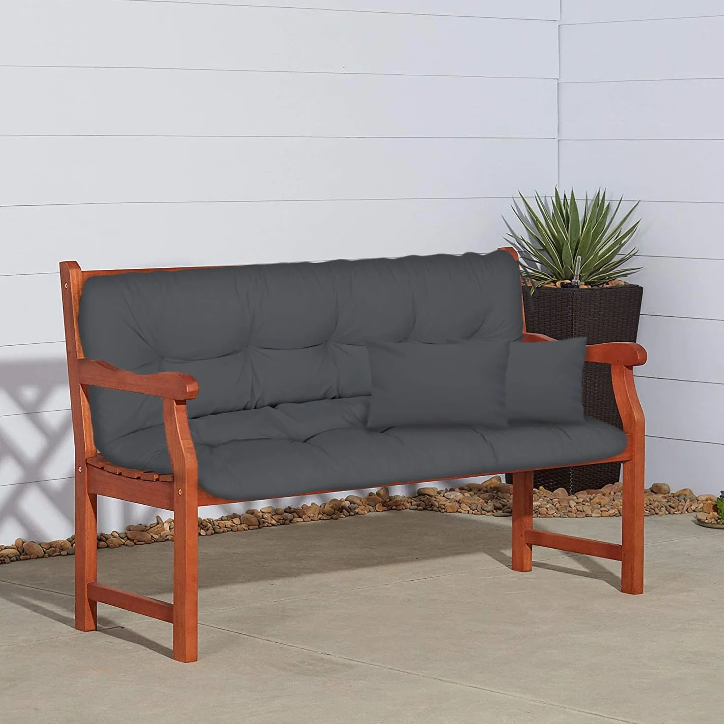 Cuscino per panca da giardino impermeabile 150x50x50 cm Beige