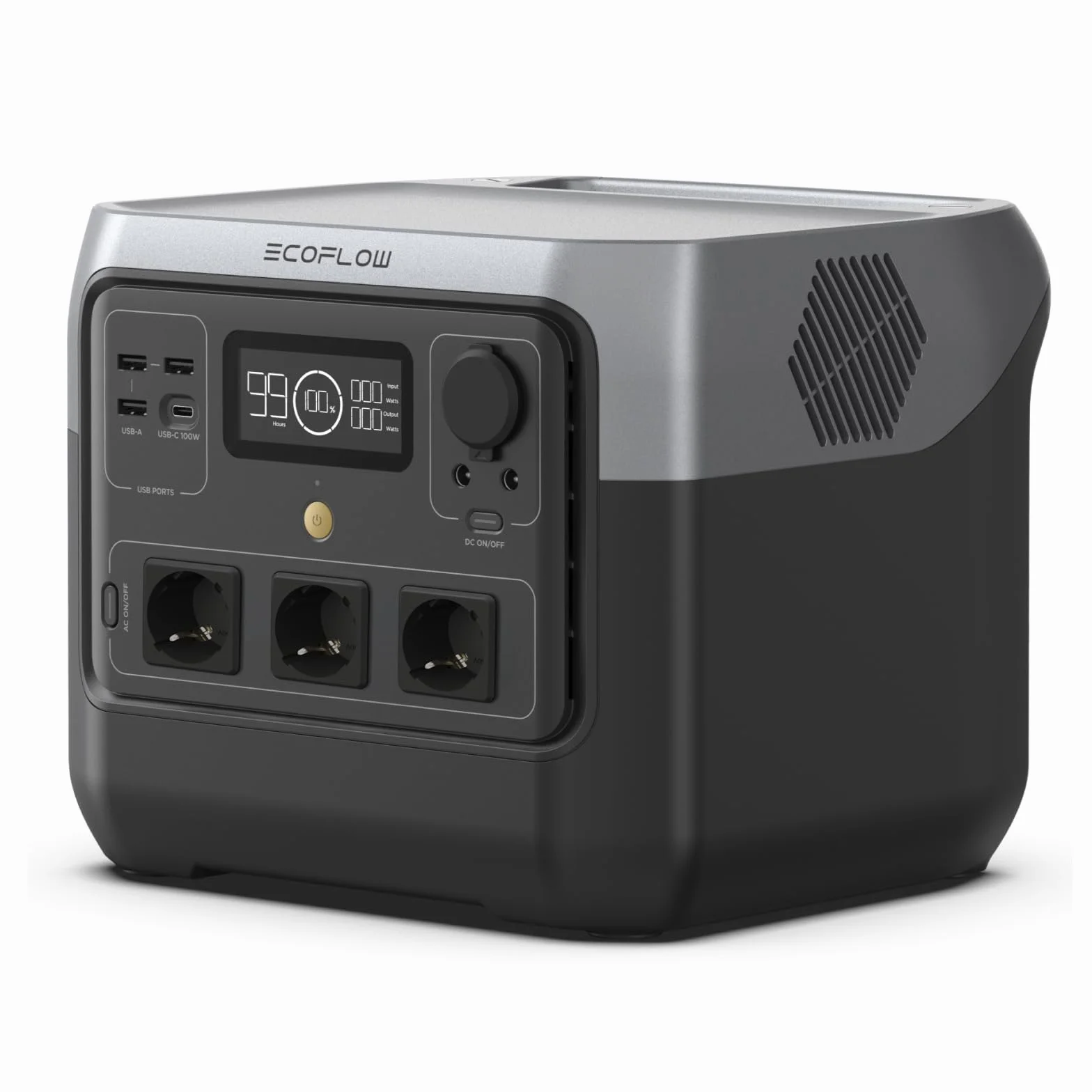 ECOFLOW Centrale Elettrica Portatile RIVER 2 Pro, Batteria LiFeP04 da 768 Wh, Ricarica rapida in 70 min, 3 prese CA da 800 W, Generatore solare per campeggio/camper