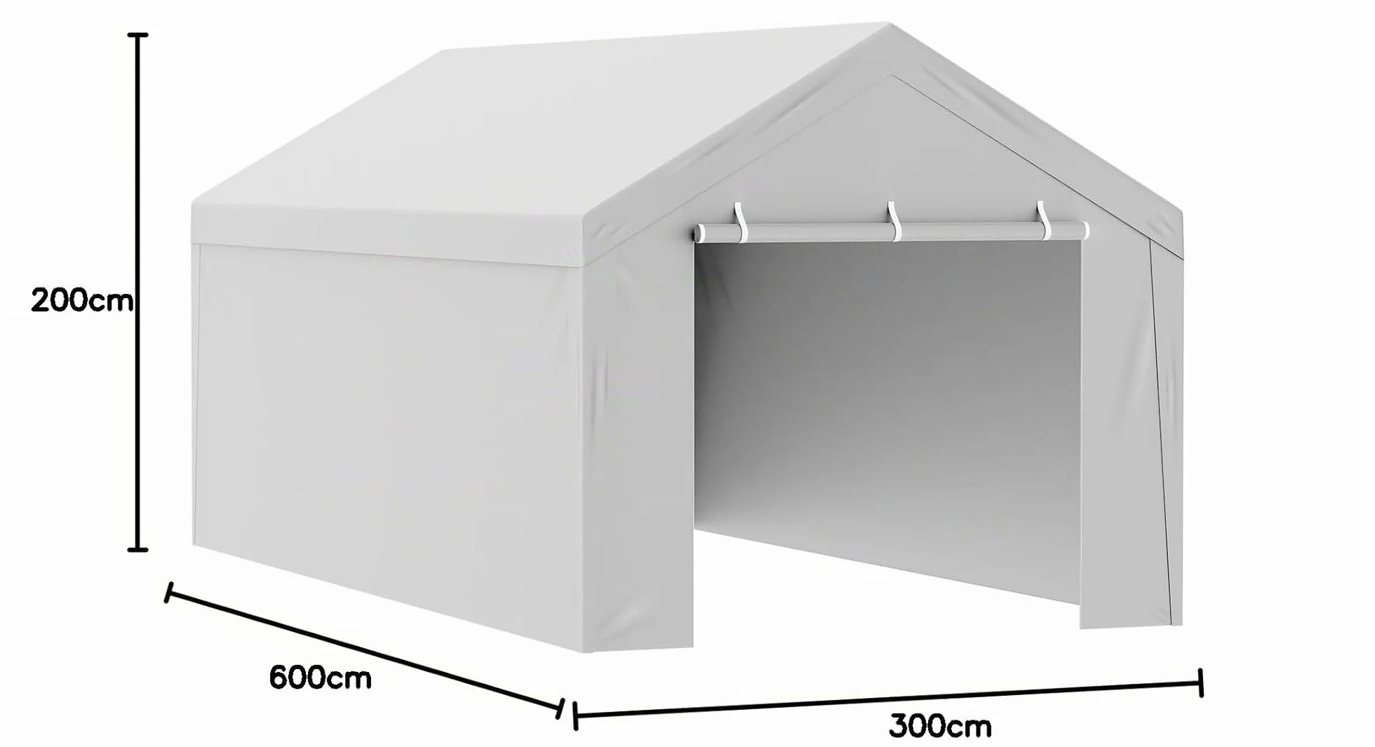 VEVOR Tendalino di ricambio per posto auto coperto parete laterale 10x20ft, impermeabile e protetto dai raggi UV, bianco (telaio non incluso)