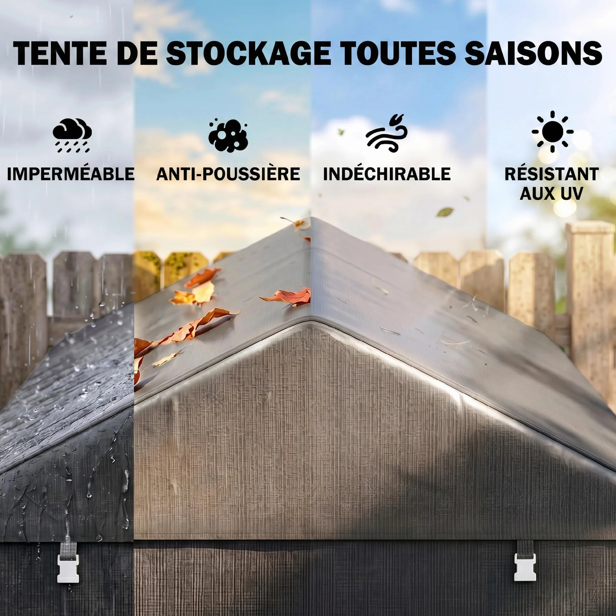 Outsunny Tenda Garage Esterno Anti UV Zip 160x218x172 cm Grigio Scuro
