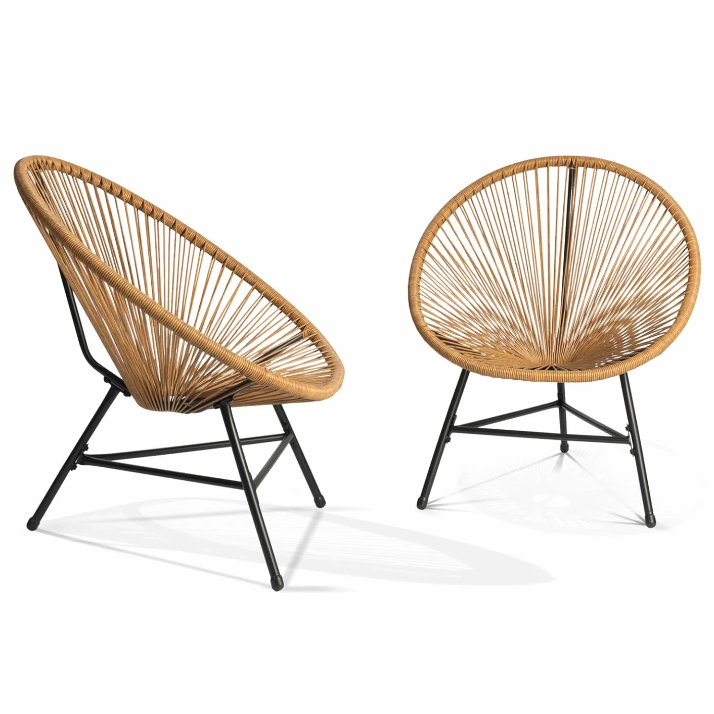 Set mobili da Giardino Izmir Tavolo 2 poltrone Corda Effetto Rattan