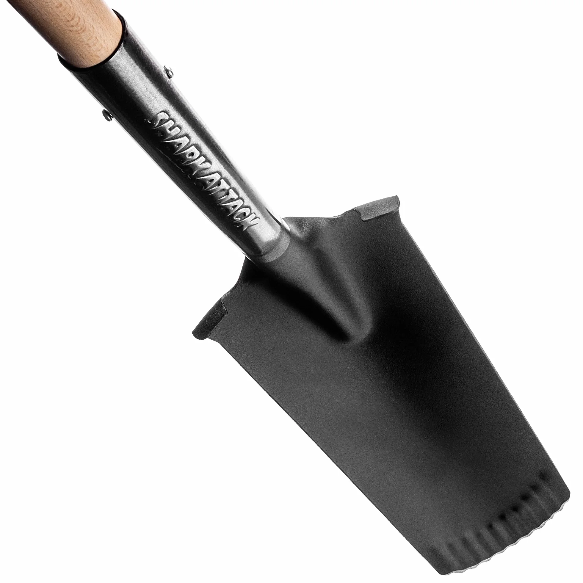 KADAX Pala per drenaggio, pala con manico a D e manico, leggera pala per drenaggio con denti, pala da giardino ergonomica, vanga per foro, 124 x 14 cm