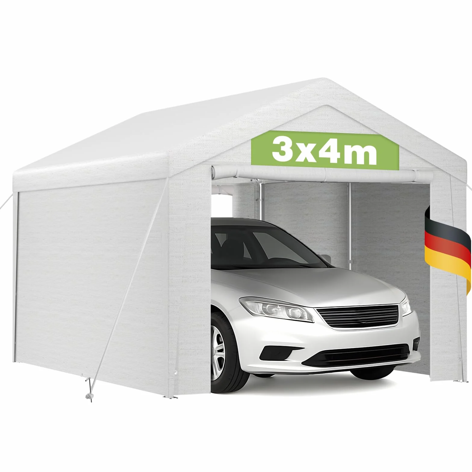 Gazebo per tenda 3x4m telone PE resistenti UV pareti laterali rimovibili telaio metallico tetto rinforzato