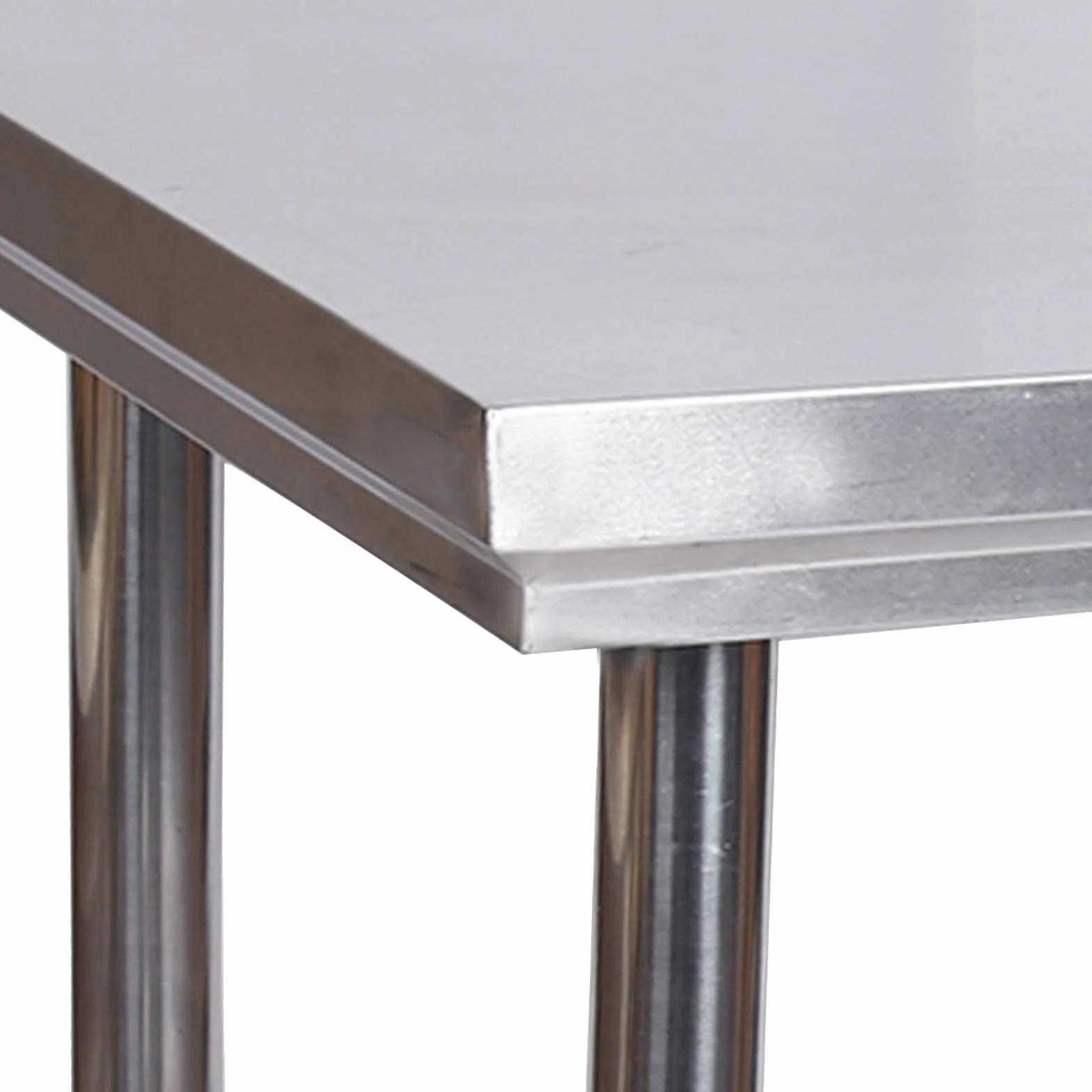 Wiltec Tavolo da lavoro in acciaio inox 100 x 60 x 85 cm con alzatina e ripiano inferiore