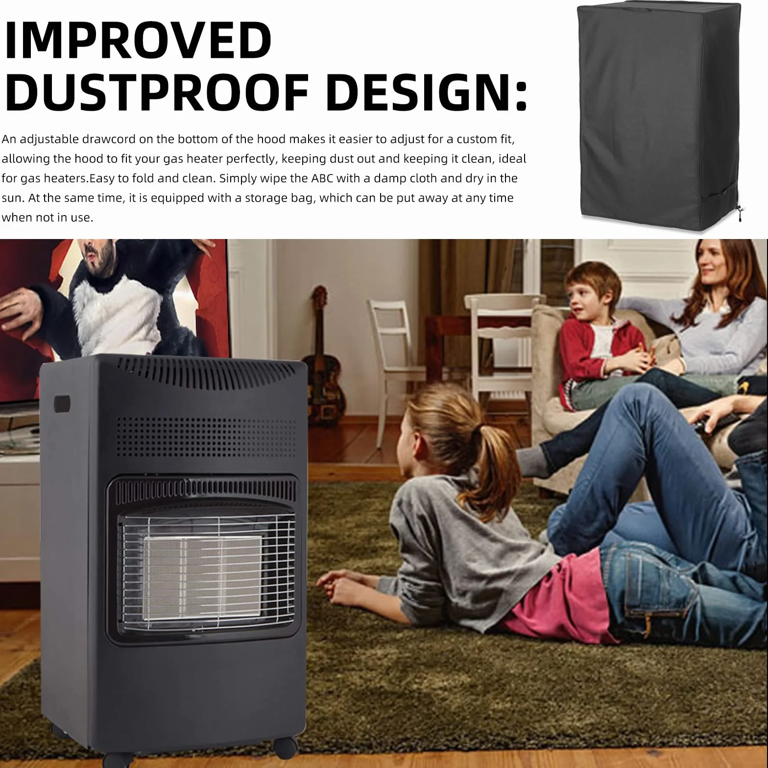 Telone Stufa a Gas Bombola 210D Oxford Impermeabile Resistente Polvere 46x38x74cm