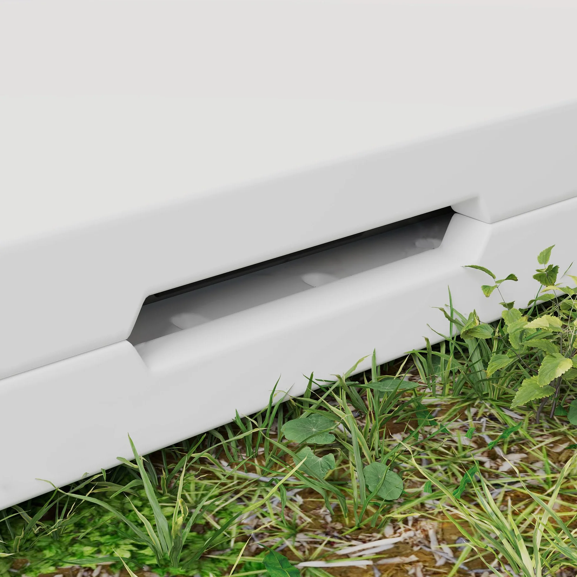 Outsunny Tavolo da Campeggio Pieghevole 86x86x74 cm Bianco HDPE e Metallo 2 Altezze Regolabili