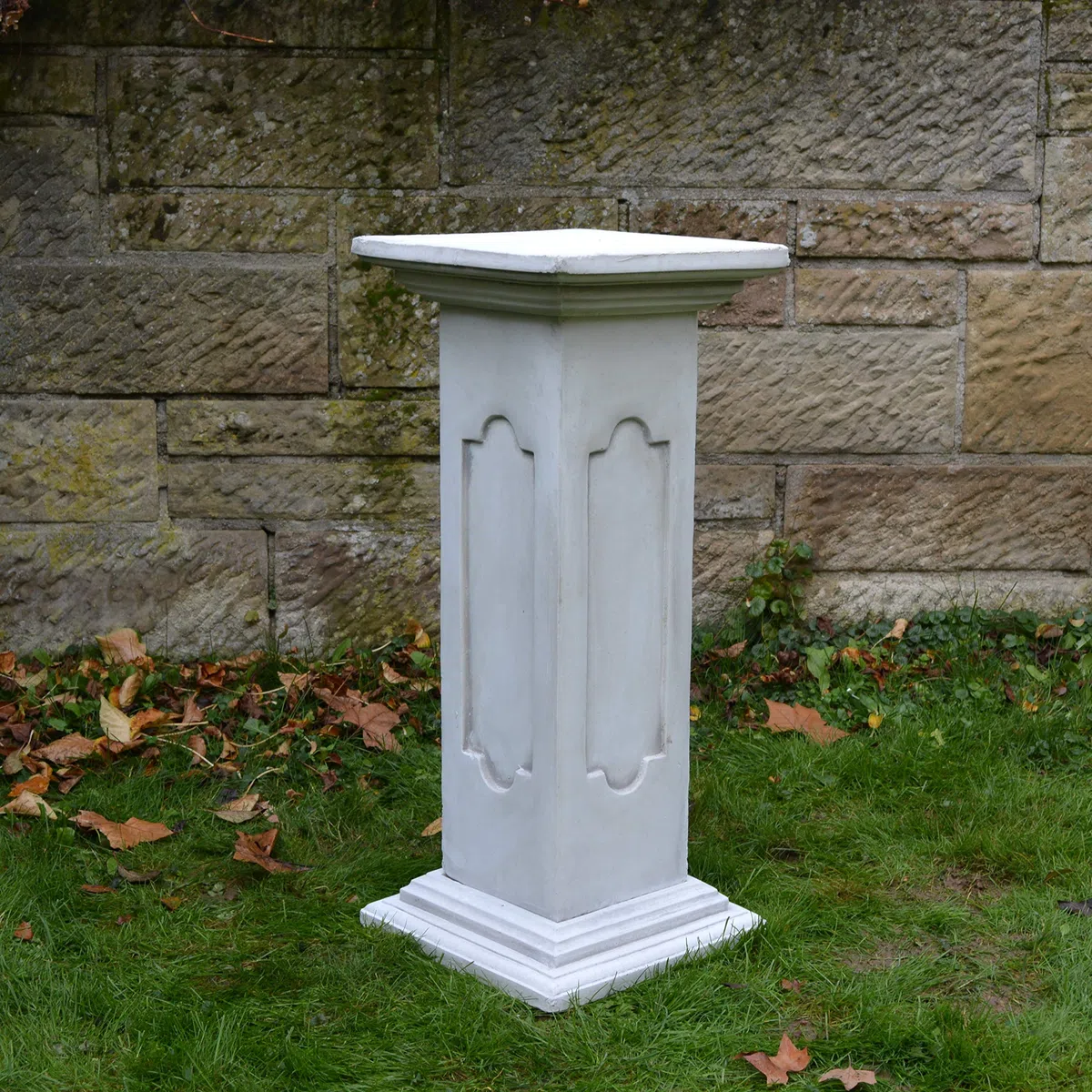 Podio con rilievi in grès per esterni base in pietra 82 cm 34x34 cm 70 kg grigio resistente al gelo