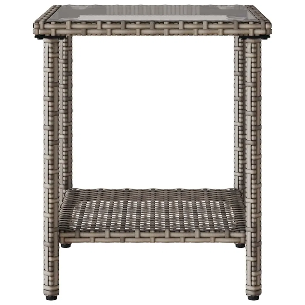 vidaXL Divano da Giardino con Tavolo e Cuscini a L Grigio Polyrattan, Divano da Esterno, Divano da Esterno a L, Divano angolare da Giardino