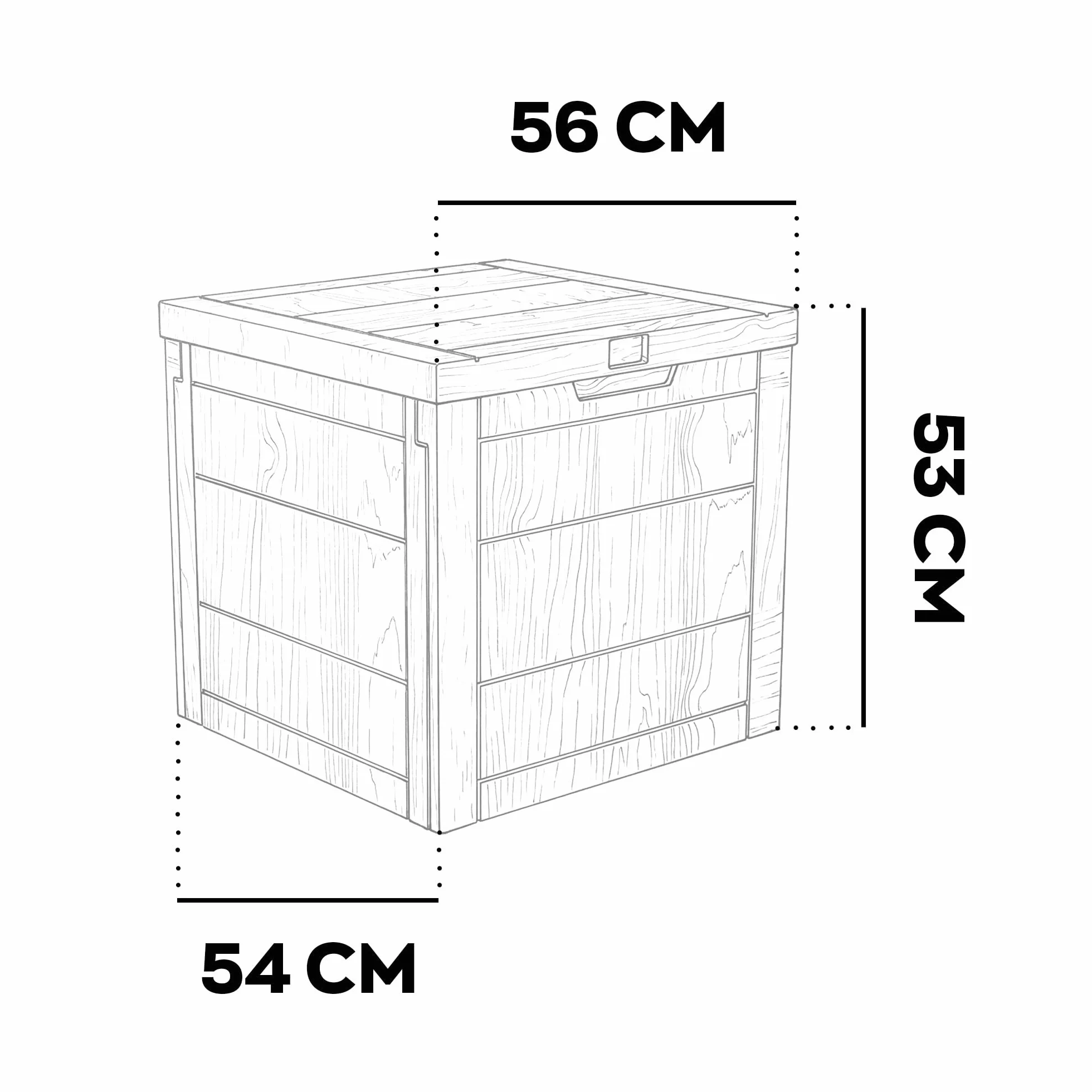 FRANKYSTAR® Neo 35 - Baule Portaoggetti da Giardino 54x53x56 cm Contenitore Lucchettabile in Resina Antracite