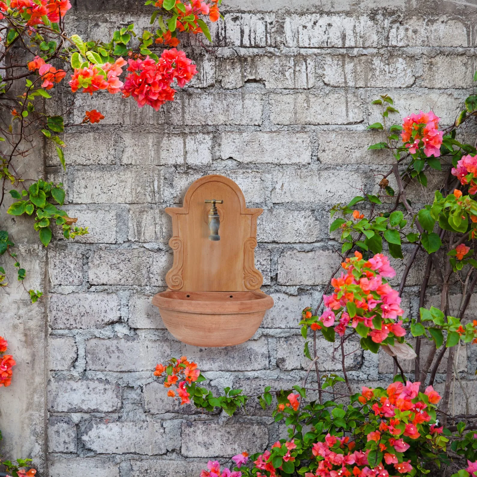 Fontana giardino esterno terracotta L43xPR37xH65 Fontana d'acqua fredda