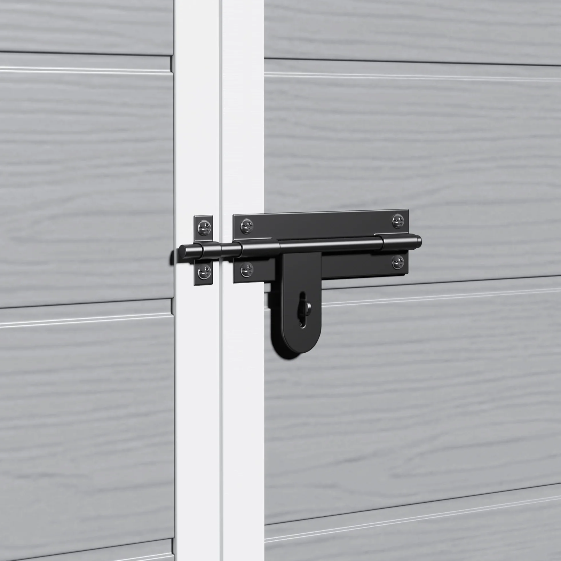 Casetta da Giardino in Resina 122x92x187 cm Capanno Porta Attrezzi con Finestra e Ventilazione Grigio