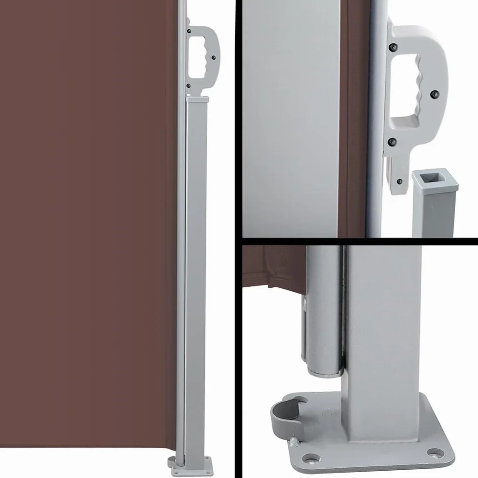 Tenda Paravento Laterale Riavvolgibile Antivento Protezione Privacy 180 x 300 cm Marrone Scuro
