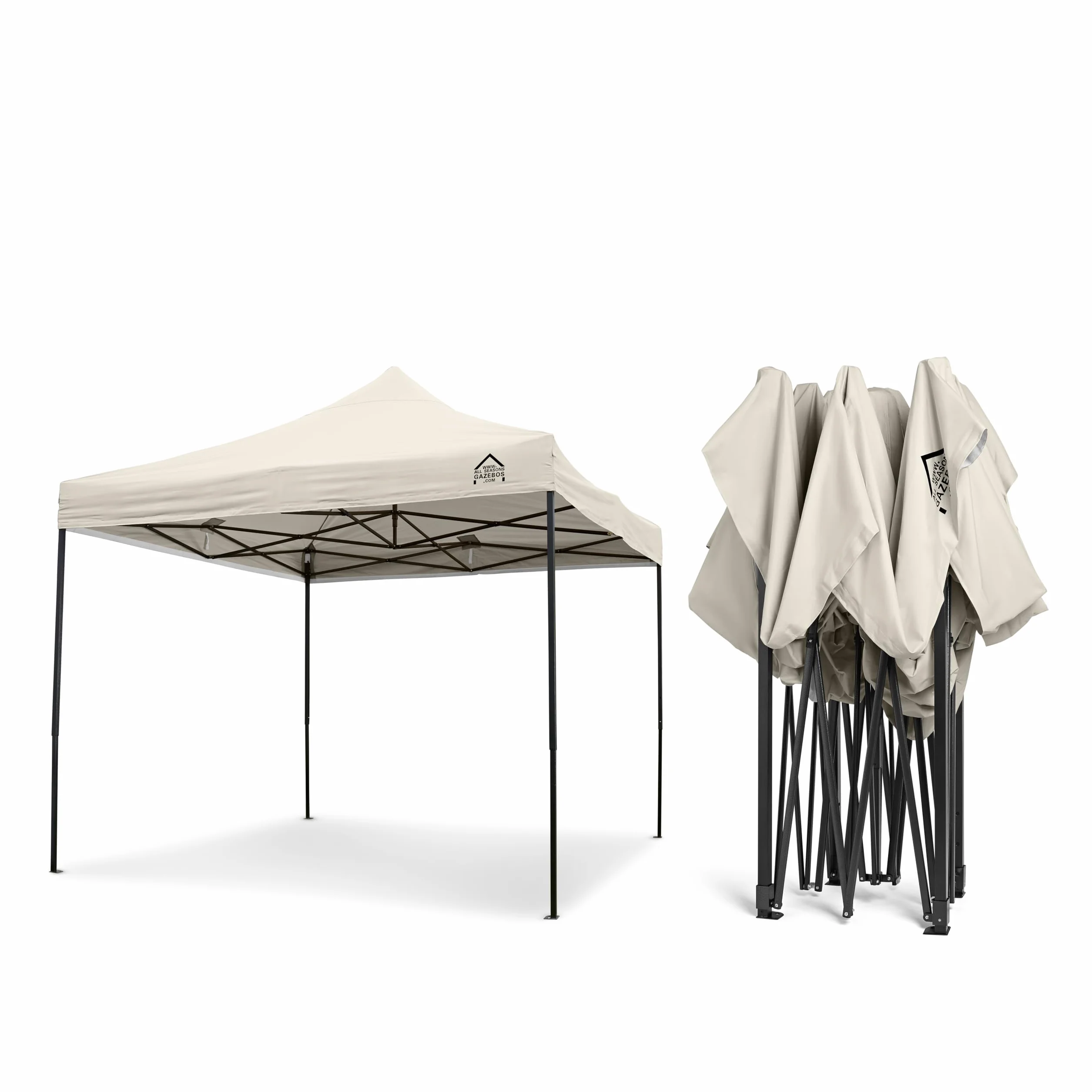 All Seasons Gazebos 3x3m Pop Up Gazebo z akcesoriami i torbą na kółkach, wodoodporny, Kremowy