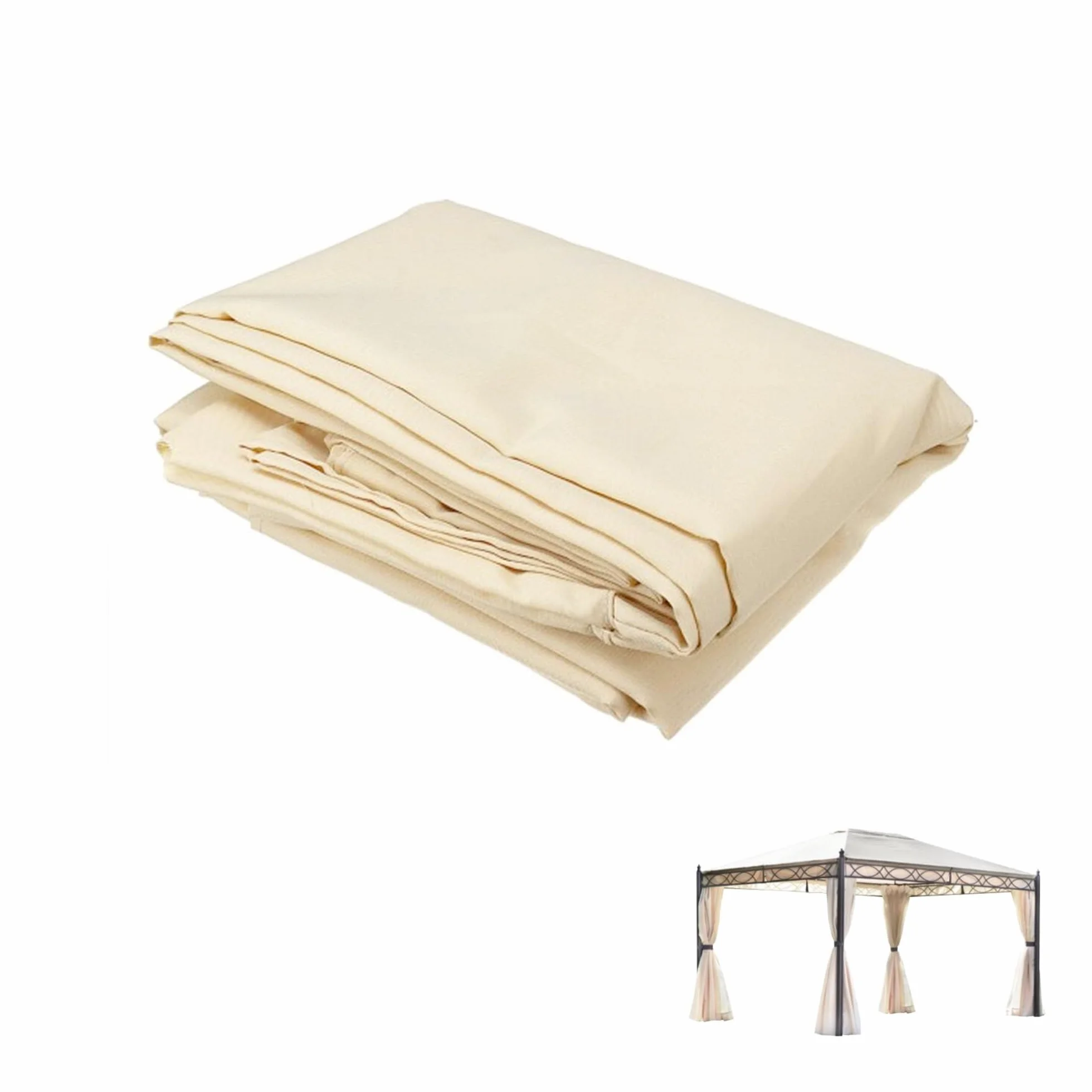 Telo di ricambio per gazebo Greenwood GAZ372 3x4m antivento poliestere resinato 210 gr sabbia