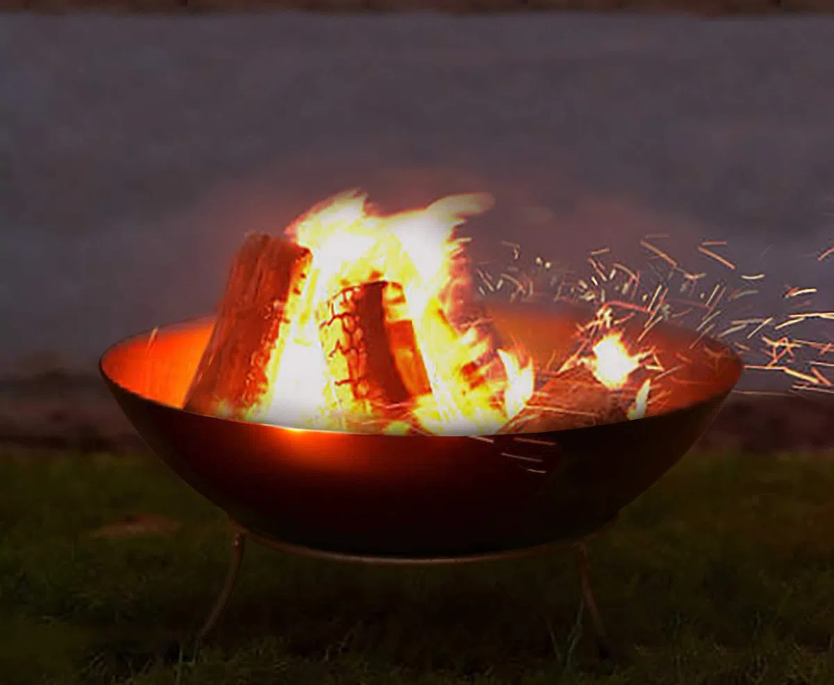 Köhko Braciere Marbela-XL, ca. 55 x 55 x 23 cm, in acciaio con 3 piedi, per barbecue, barbecue, campeggio, serata meravigliosa in spiaggia, giardino, terrazza, gillabend…