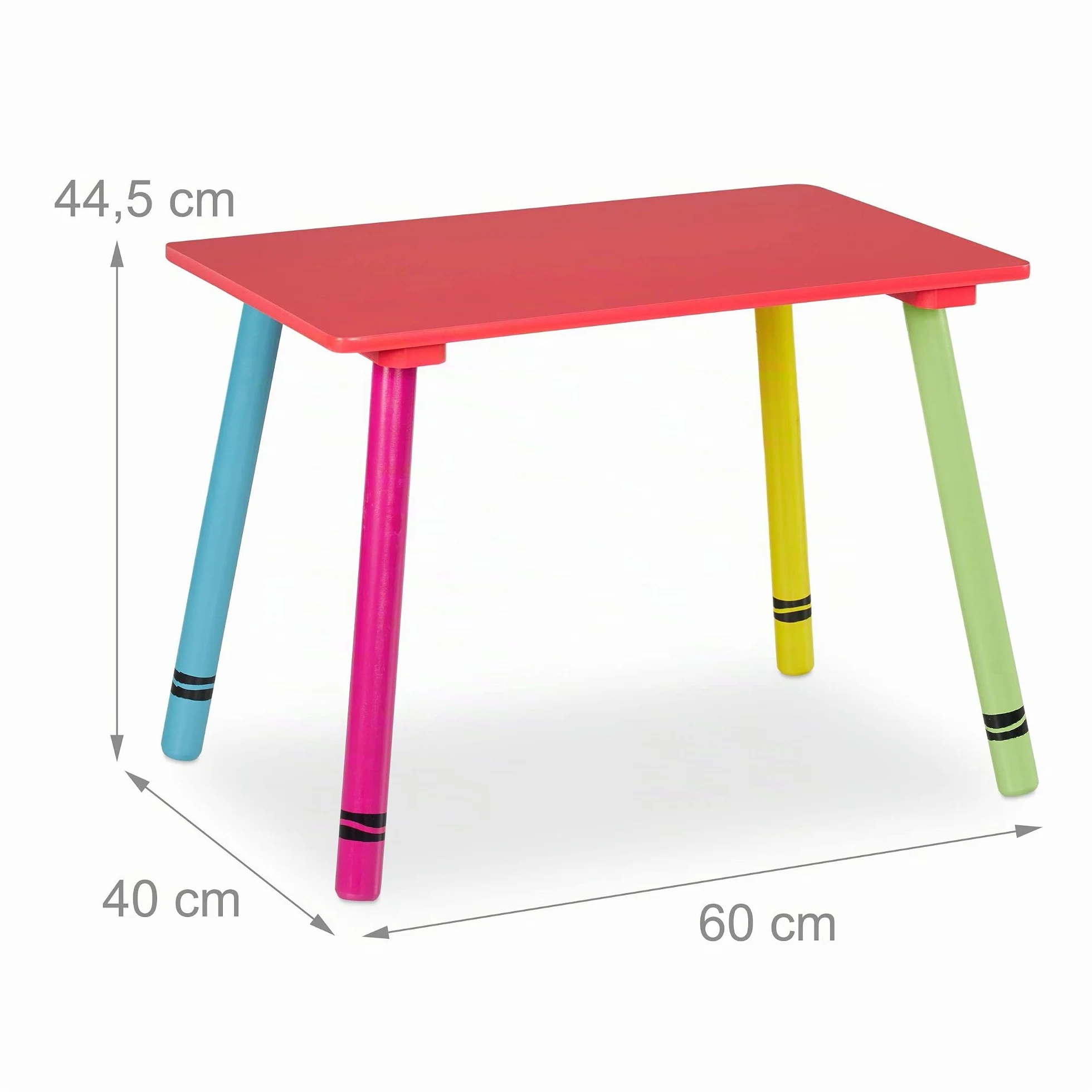 Relaxdays Set Tavolino e Sedie per Bambini e Bambine, Tavolo Basso con 2 Sedioline, in MDF e Legno di Pino, Colorato