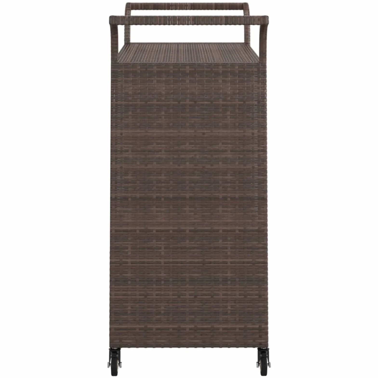Rantry Carrello da Bar in Polyrattan Marrone 100x45x97 cm Mobili da Giardino Set