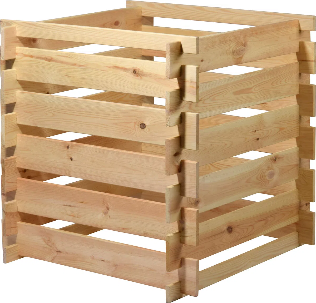 dobar® Green Label 58600FSCe Compostiera Stecki | Contenitore quadrato in legno massello | Compostiera da giardino 320 l | Kit | 78 x 78 x 78 cm |