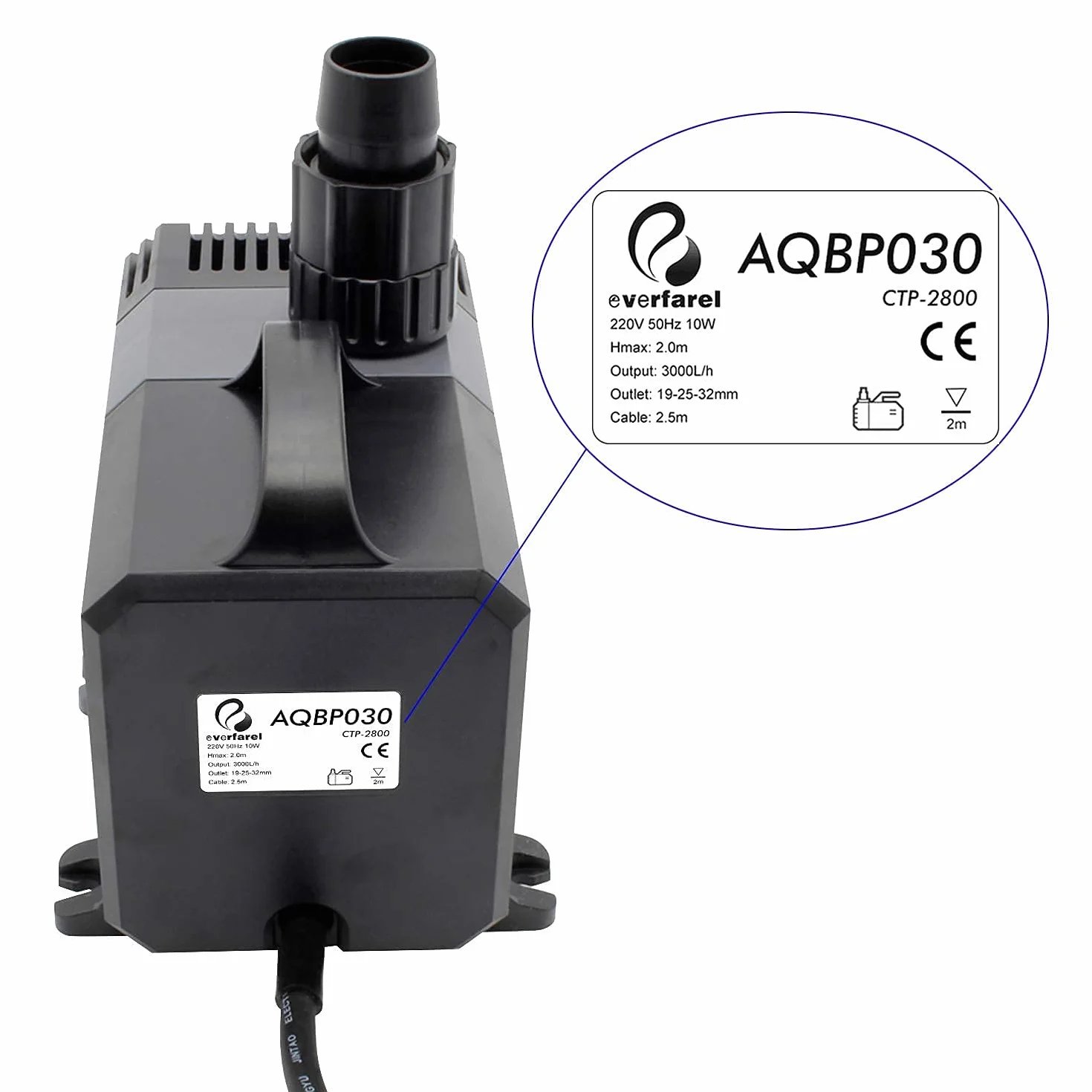 Eco Laghetto Pompa Funzionamento 10W 3000 L/H Pompa Acqua Ruscello