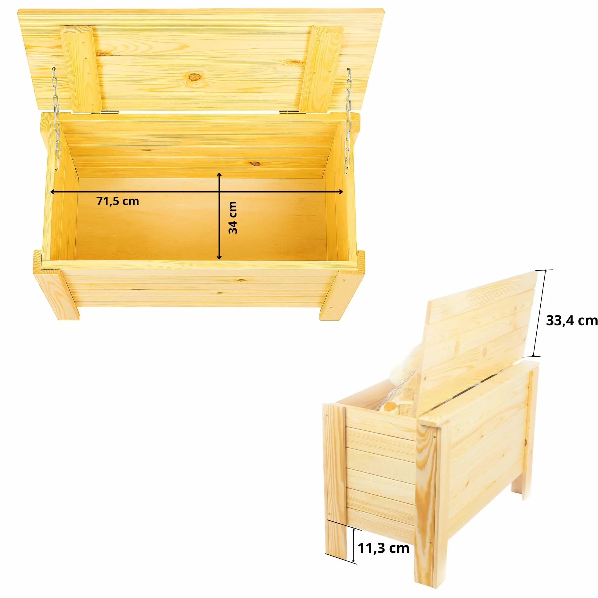 Cassapanca Da Giardino In Legno 80x52x40 cm 166 L Pino Massello Naturale Box Porta Cuscini Contenitore Da Esterno Cassapanca Portaoggetti Giardino