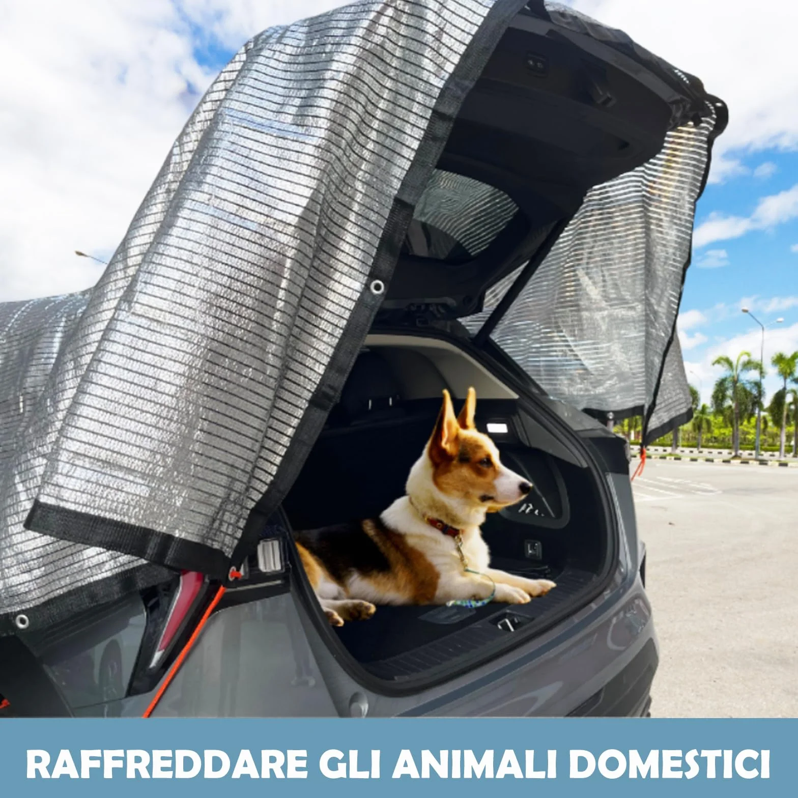 BeGrit Telo Ombreggiante Alluminio 3x4m Rete ombreggiante Riflettente Auto Esterno all'75% Telo Ombra Riflettente con Occhielli Rete di Protezione Solare Traspirante per Giardino Balcone Campeggio