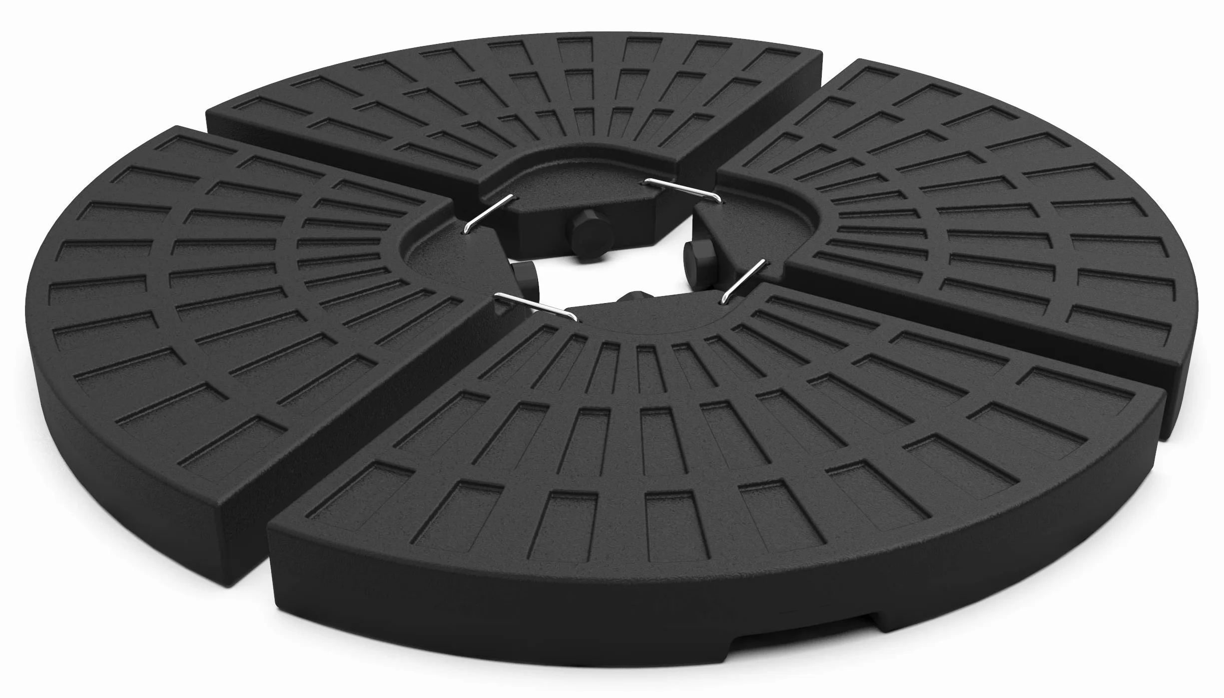 VOUNOT® Base per Ombrellone da Giardino in Plastica, Riempibile con 52 Litri di Acqua o 100 kg di Sabbia, Nero