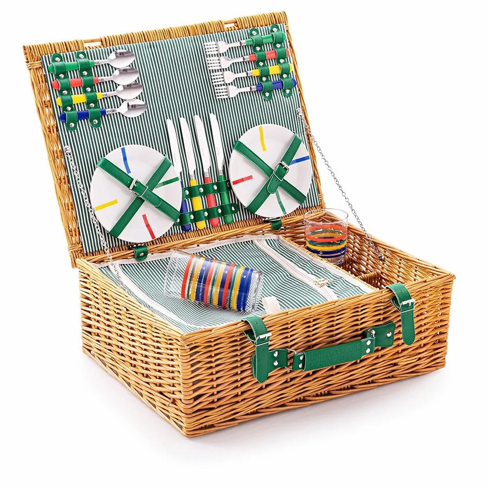 UNITED COLORS OF BENETTON Cestino Picnic 4 persone 54x42x20 cm ceramica