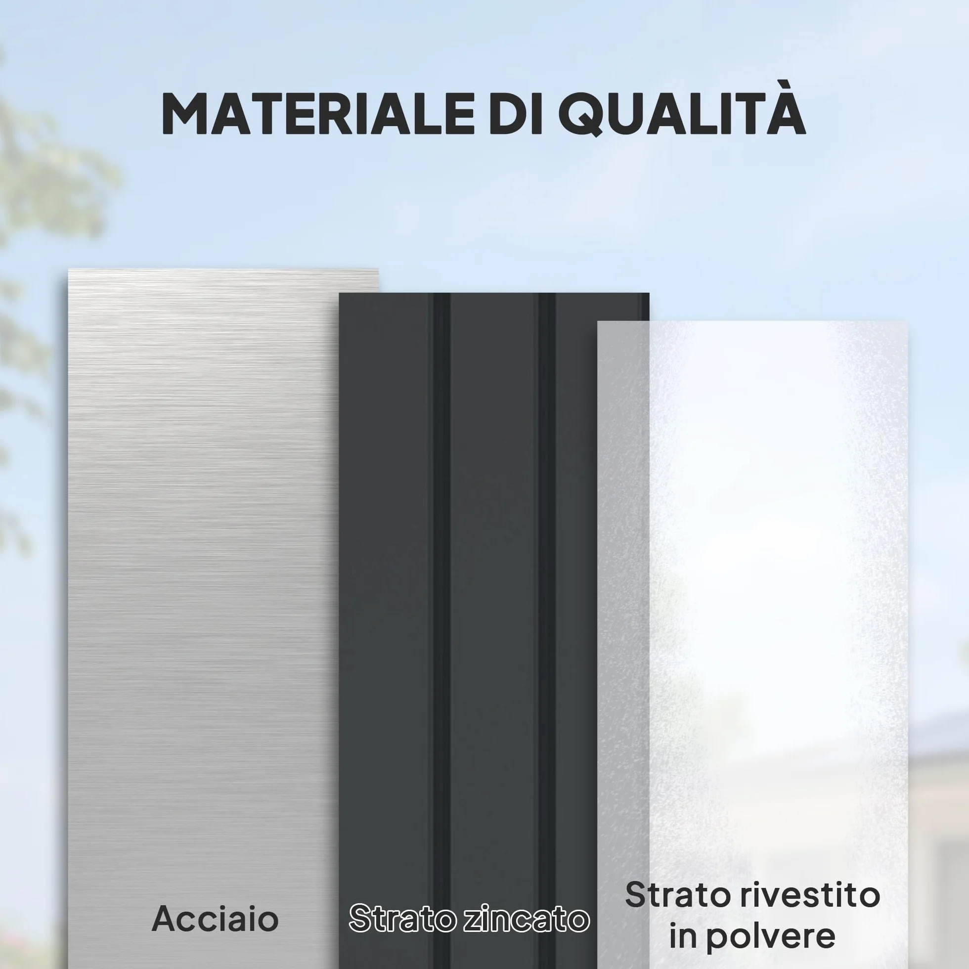 Outsunny Baule da Esterno da 400L con Coperchio a Doppia Leva, Serratura e 2 Chiavi, Cassapanca Contenitore da Esterno Impermeabile in Acciaio Zincato, 124x66x72 cm, Grigio Scuro