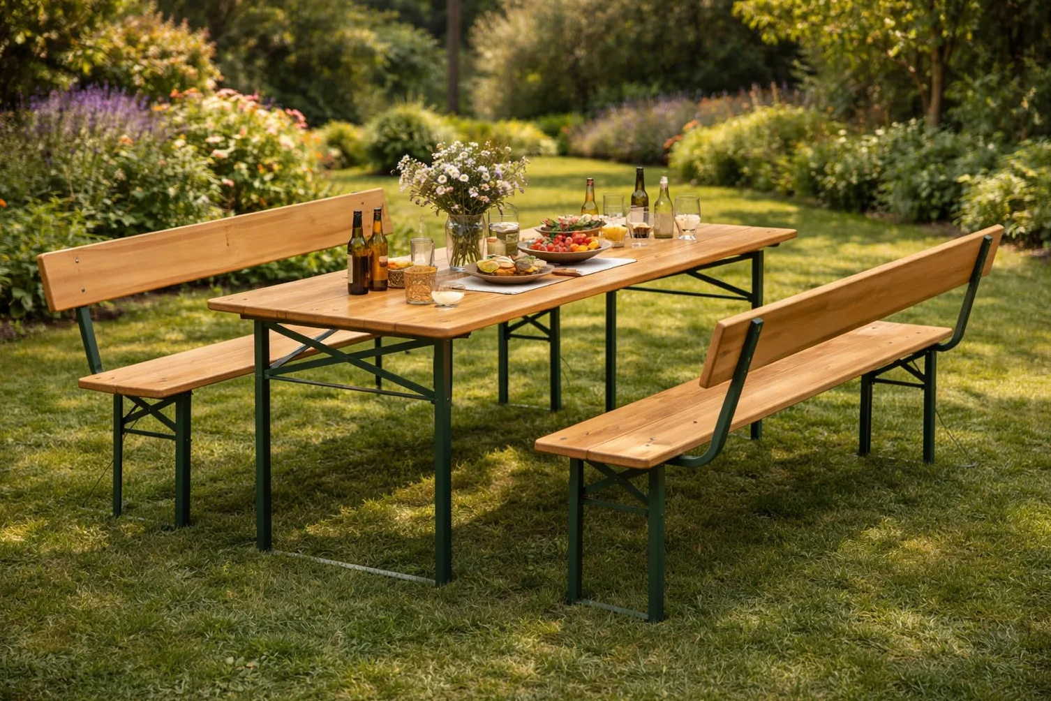 AVANTI TRENDSTORE Imolo Set Birreria Legno Massiccio Laccato 170x77x69 cm