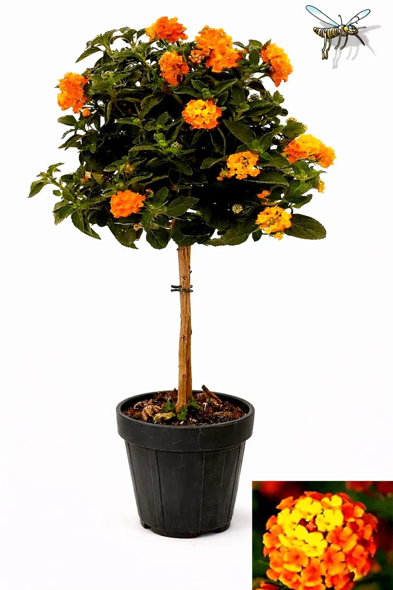 POWERS TO FLOWERS - LANTANA CAMARA ALBERELLO, ALTEZZA 70-80 CM, pianta vera
