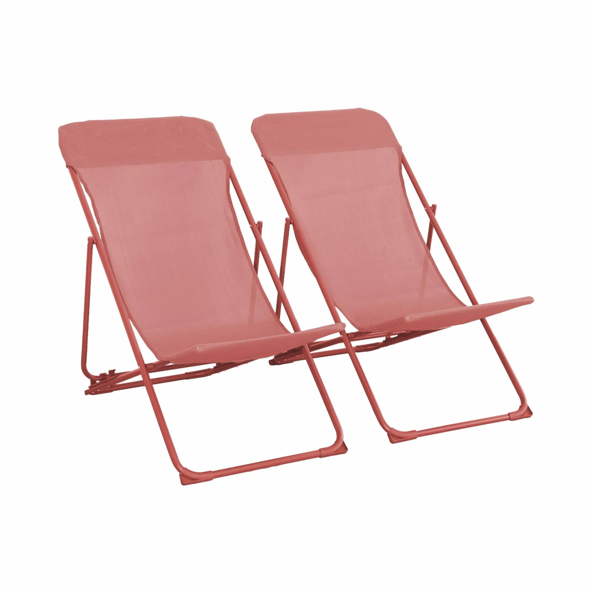 Set 2 sedie sdraio pieghevoli Terracotta - 83x88x95 cm