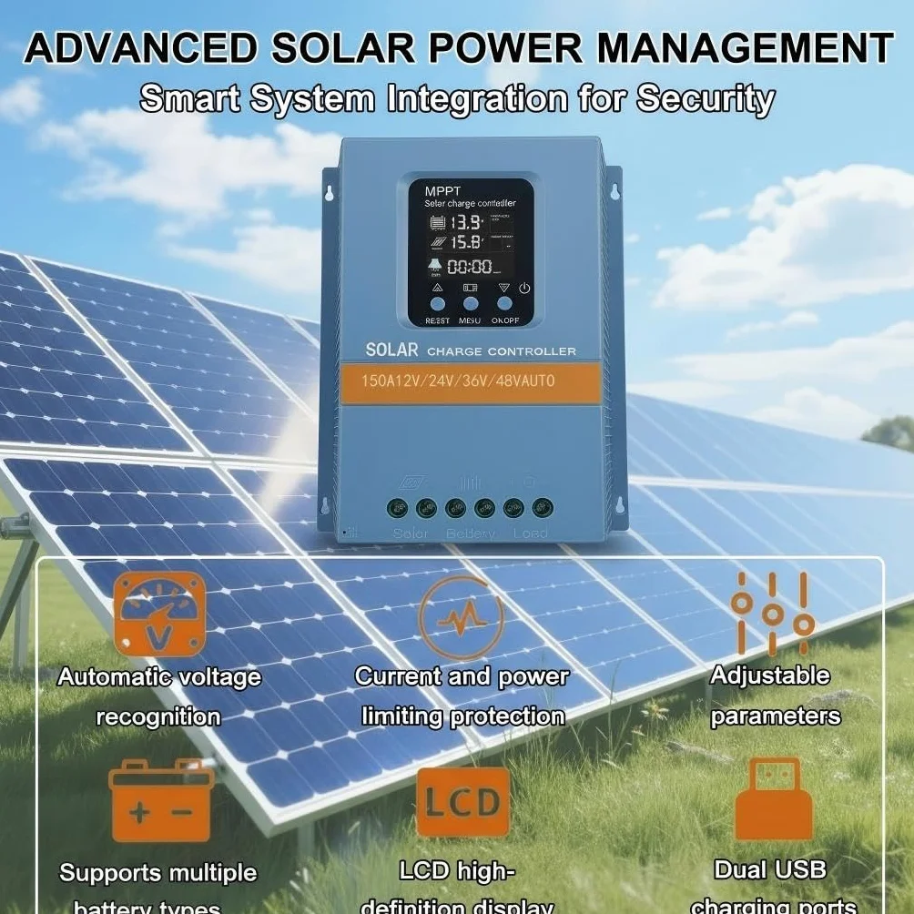 Regolatore di carica solare MPPT 150A 12V/24V/36V/48V LiFePO4 batteria al piombo