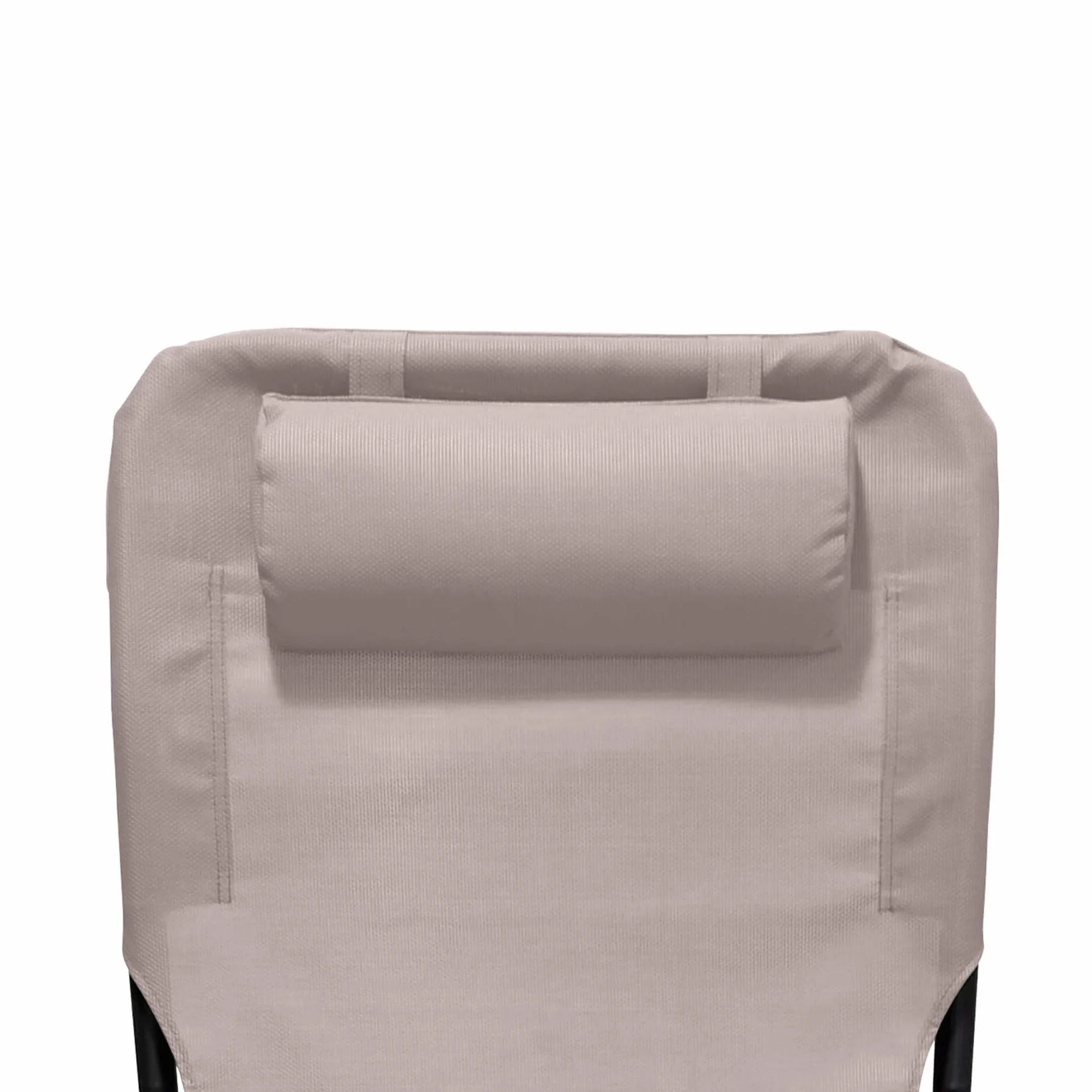 Rebecca Mobili Sedia da Esterno Pieghevole Reclinabile con Braccioli Acciaio Poliestere Beige Grigio Scuro 88x63x83 cm