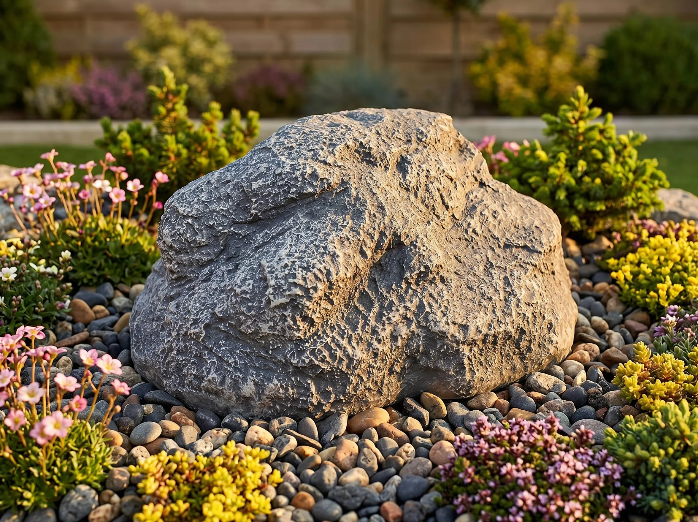 Arnusa Roccia di Copertura 45 cm x 31cm Pietra da Giardino Roccia da Giardino Copertina Decorazione del Giardino Pietra Artificiale