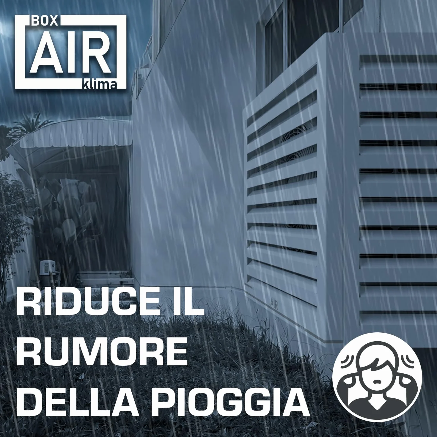 Klima Cover Clima Blade M Bianco – Copri Condizionatore Esterno in Alluminio Composito, Staffe INOX Regolabili
