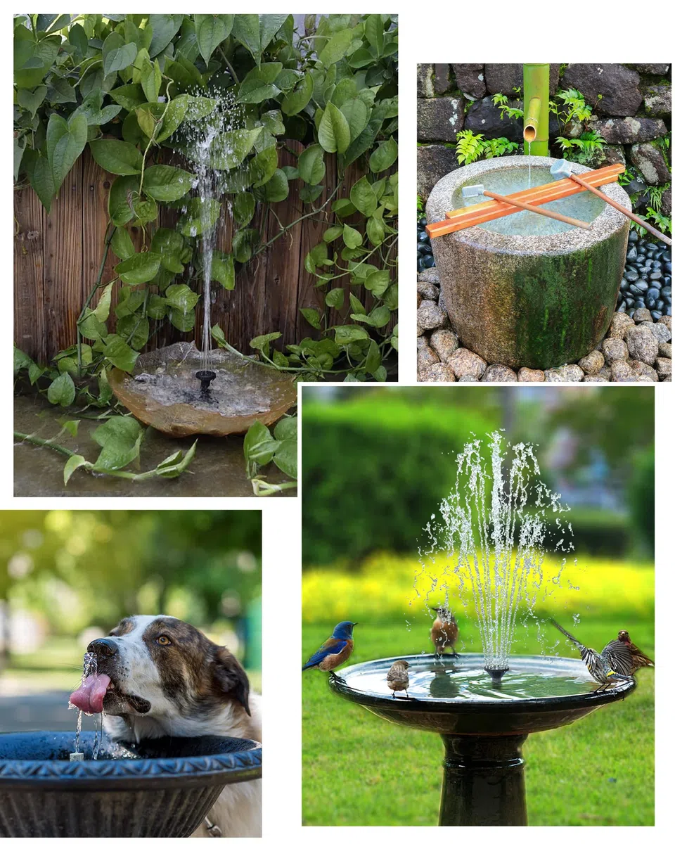 Pompa Solare per Laghetto 3.5W Fontana da Giardino con Tubo 1.2M 5 Ugelli
