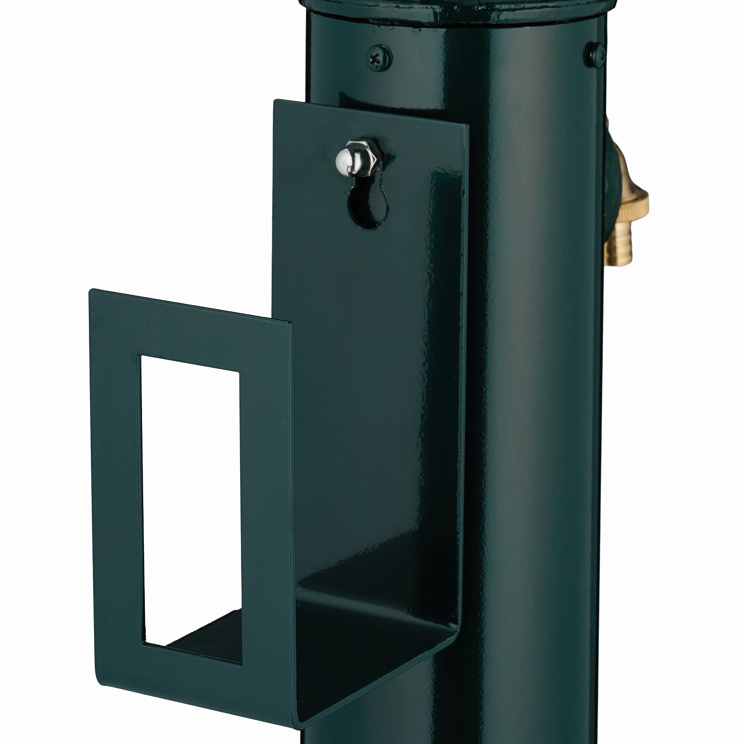 Relaxdays Fontana da Giardino Stile Antico, Fontanella a Colonna con Rubinetto, Vaschetta, Portatubo, 87x26x43 cm, Verde
