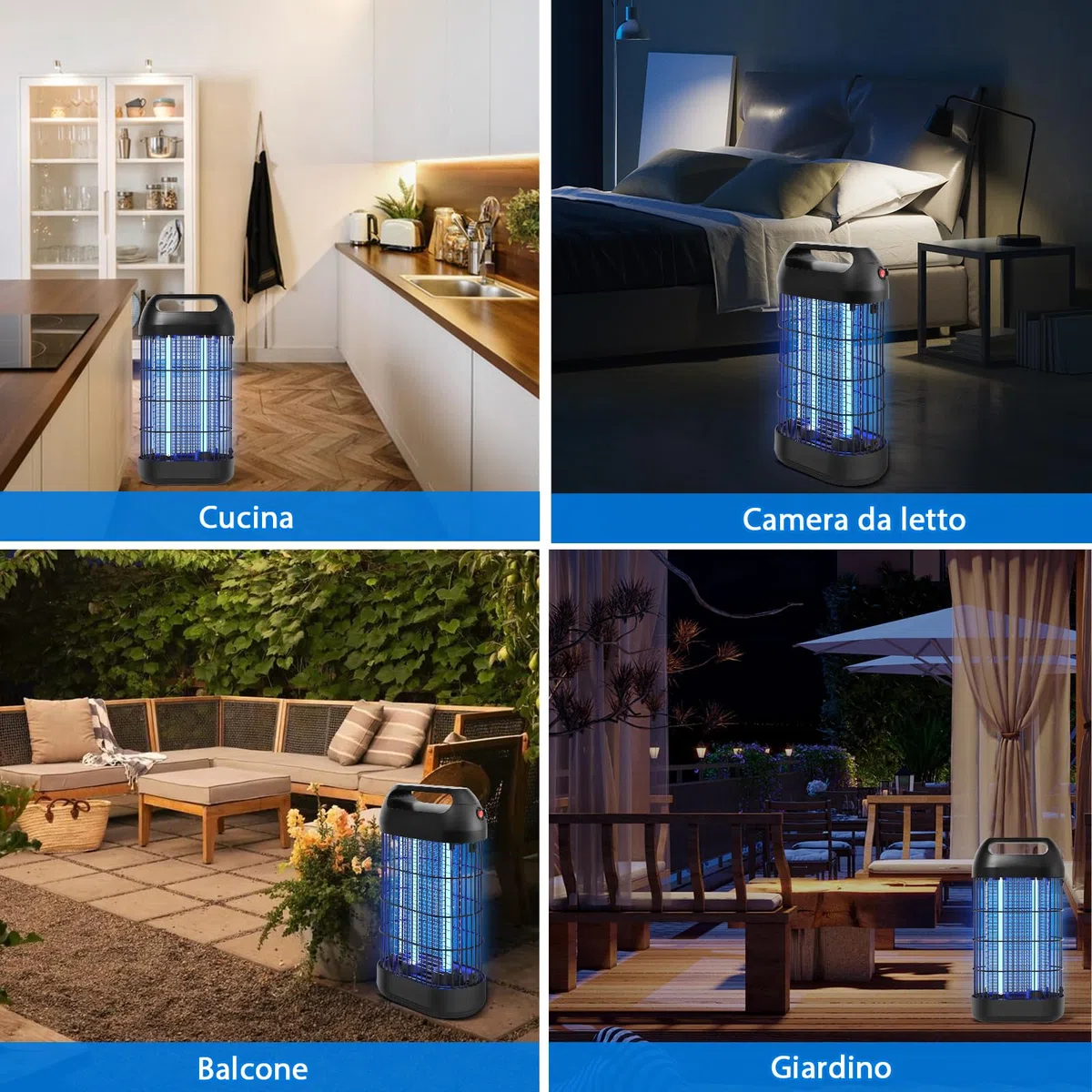 Lampada Antizanzare Elettrica 18W, Zanzariera Elettrica da Interno, Superficie Effettiva 80m², Lampada per Zanzare Ammazza Zanzare Elettrico, Uccide Efficacemente Zanzare Mosche e Falene