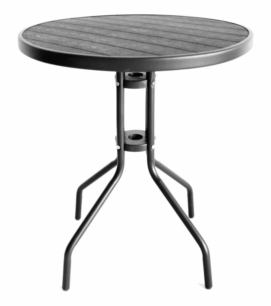 VERDELOOK | IOS Tavolino Rotondo Ø 60 – H.71 cm, Tavolino da Esterno, Tavolo per Bar, Balconi Terrazze, Colore Grigio con Struttura in Metallo verniciato e Top in Polimero Plastico