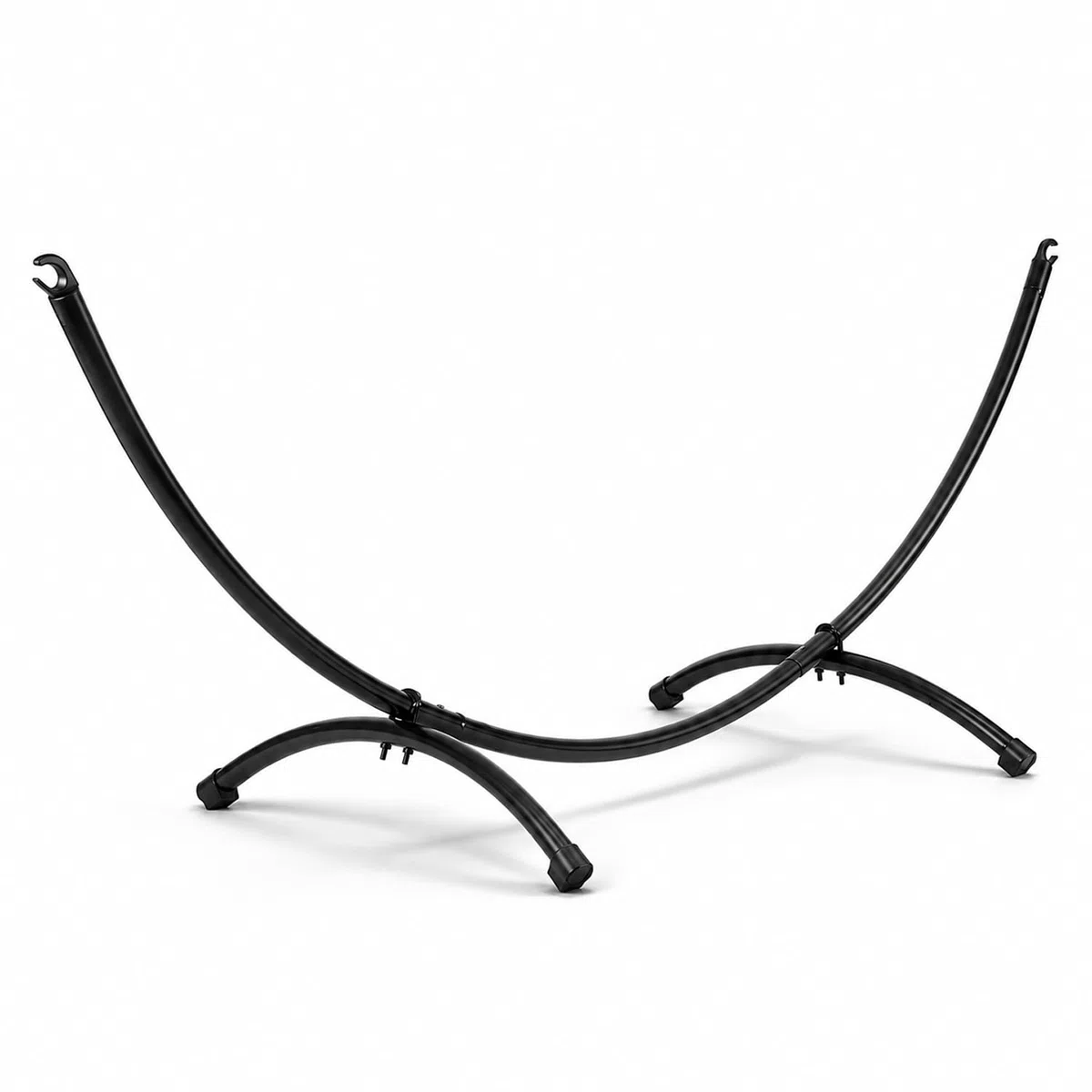 Struttura Per Amaca In Acciaio Con Supporto Ad Arco Ganci Laterali Capacità 150 Kg Montaggio Facile Per Giardino Terrazzo Balcone E Relax Outdoor 300 X 90 X 100 Cm Nero