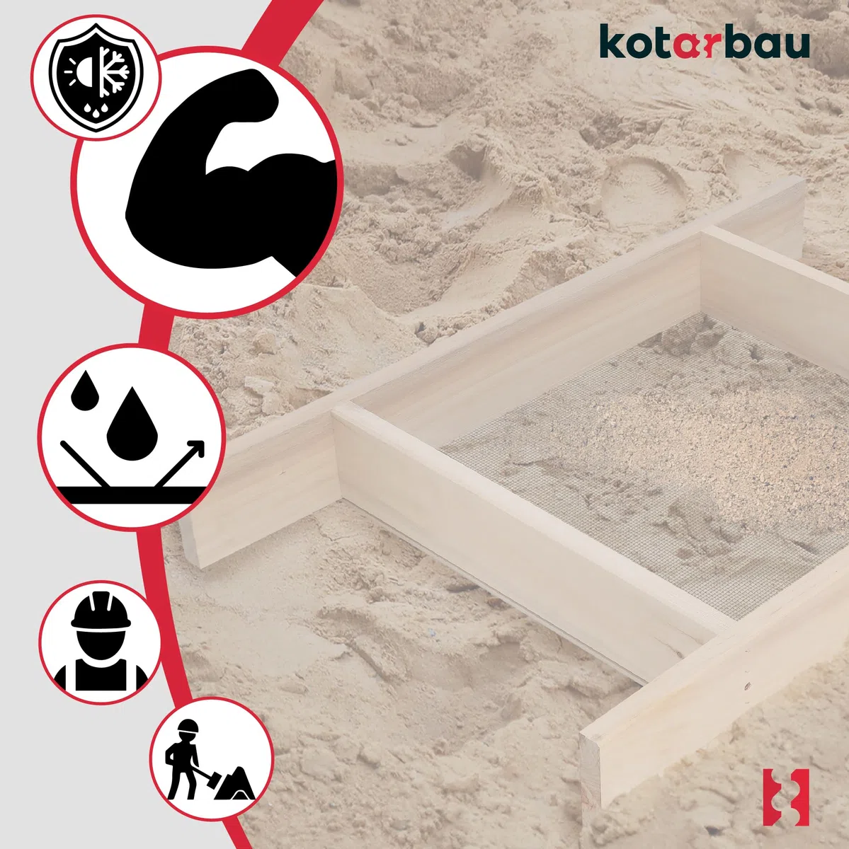 KOTARBAU Setaccio da Giardino 4x4 mm Acciaio Legno 80x50 cm per Terra Compost