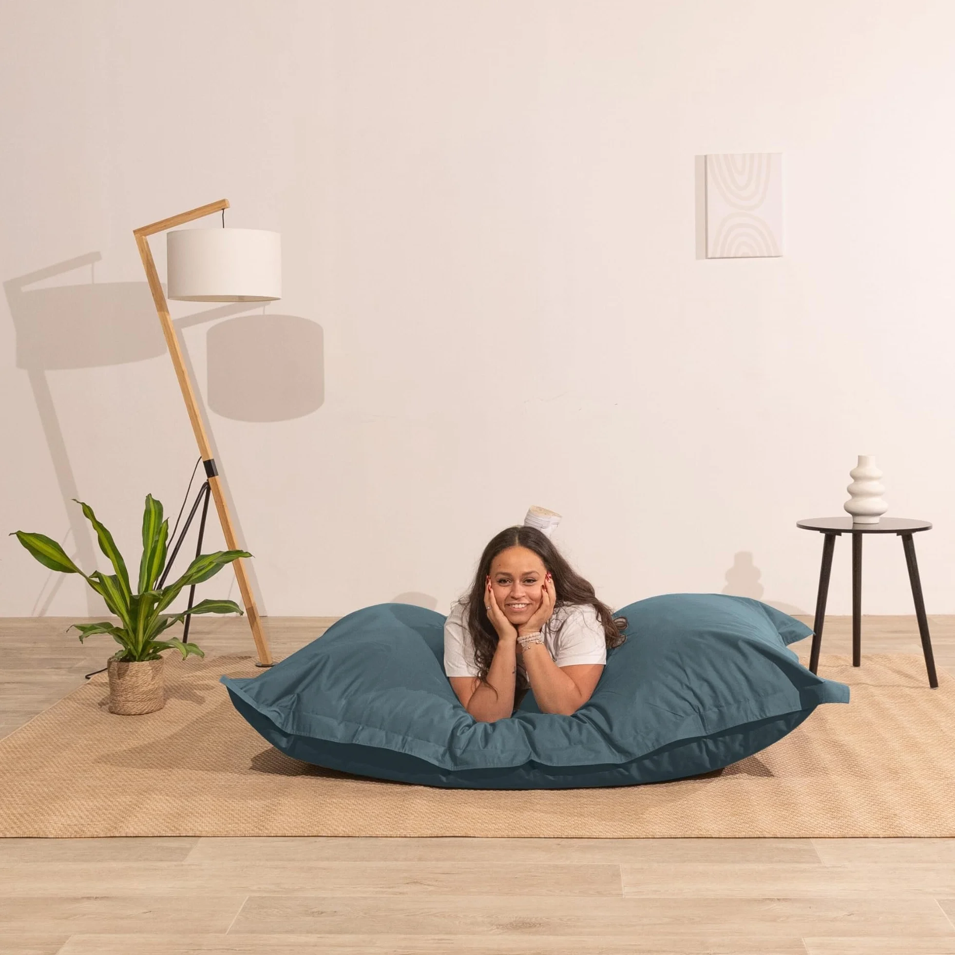 Pouf da Esterno Giardino Impermeabile Anti-UV 180x140 cm Grigio Scuro