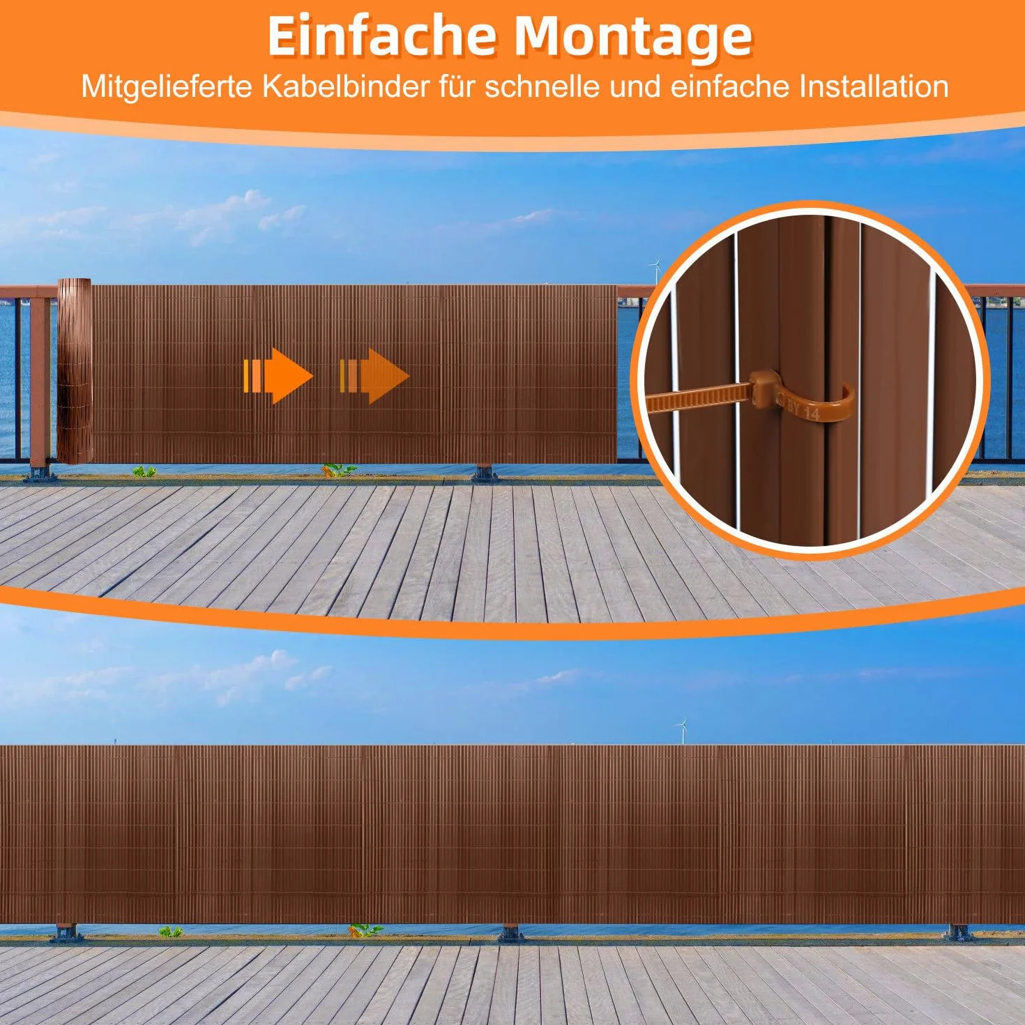 Paravista Giardino PVC 120 x 500 cm Recinzione Privacy Marrone